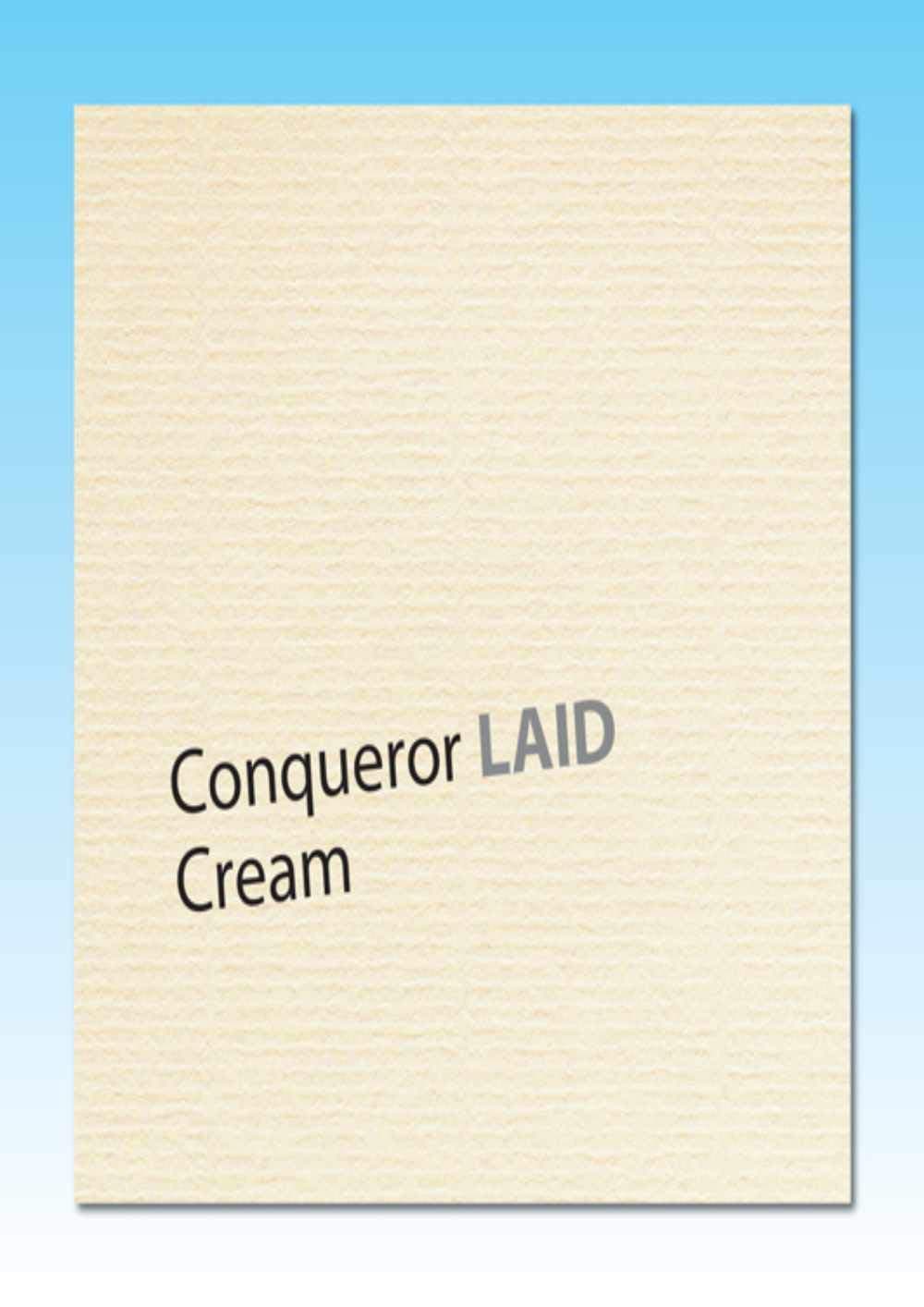 50 Sheets A4 Conqueror Laid (Textured) Cream Paper Watermarked