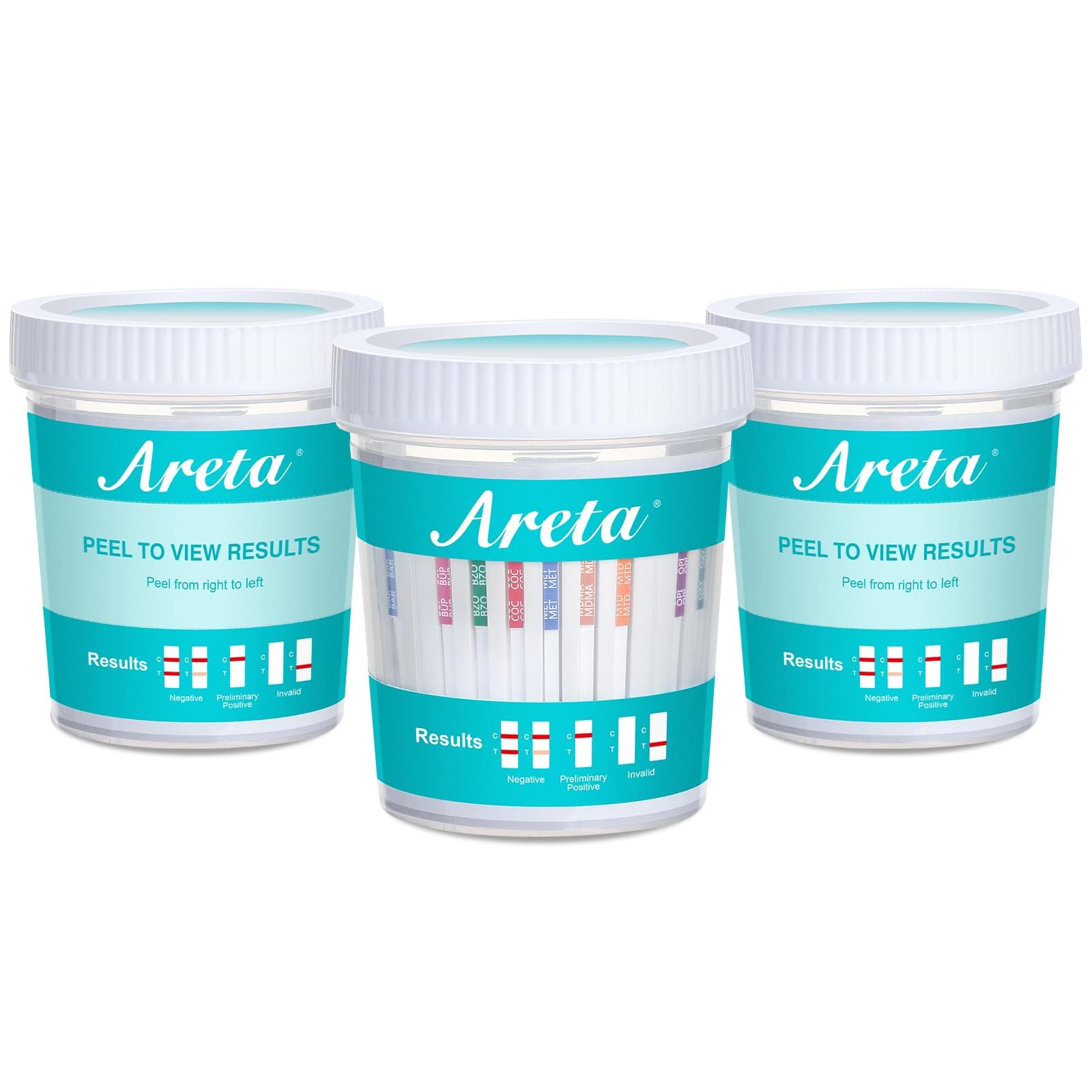Areta 5 Panel Instant Urine Test Cups - Testing 5 Urinary Drug Metabolites Highly Sensitive Home Testing Kit Over The Counter Use - #ACDOA-754 50 Pack