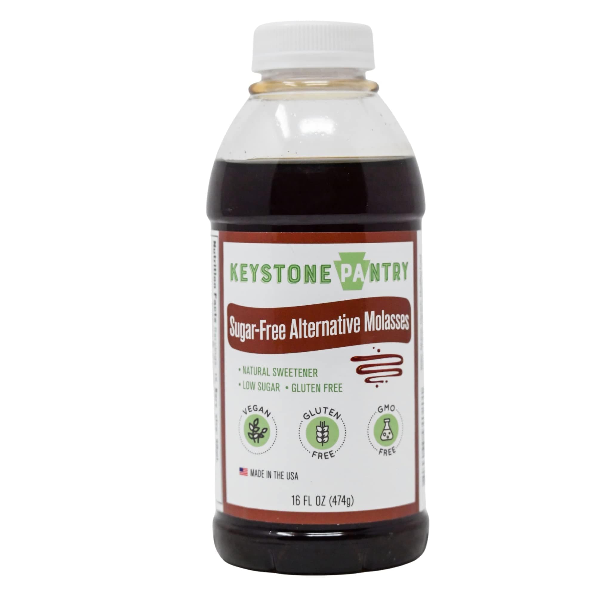Keystone PantrySugar-Free Alternative Molasses – 16 OZ Bottle - Vegan & Gluten Free – Low Sugar Liquid Sweetener – Sugar Substitute