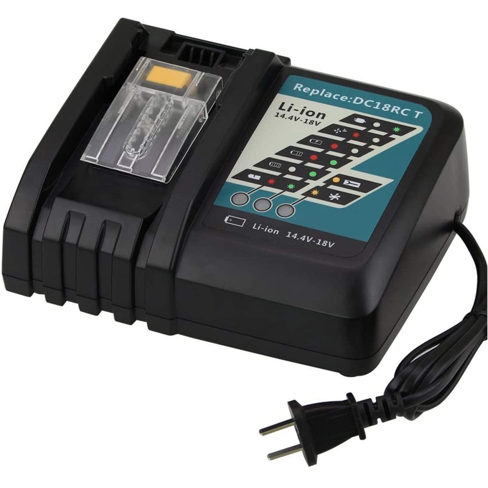 DC18RC Replacement Charger Compatible with Makita Battery Charger 14.4V-18V Lithium ion BL1815 BL1830 BL1840 BL1850 BL1430 BL1440 BL1450