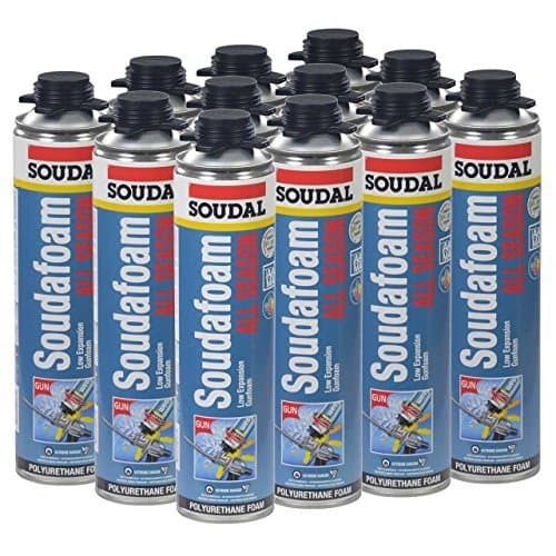 Soudal All Season Window & Door Pro Gun Foam, 24oz, Full Case of 12