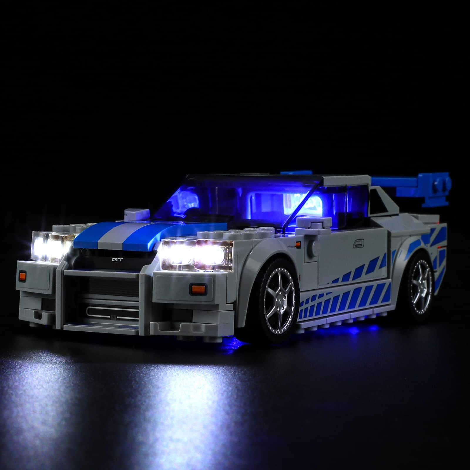 LED Light Kit Compatible with LEGO 2 Fast 2 Furious Nissan Skyline GT-R (R34) - for Speed Champions 76917 Model (Building Set Not Included)