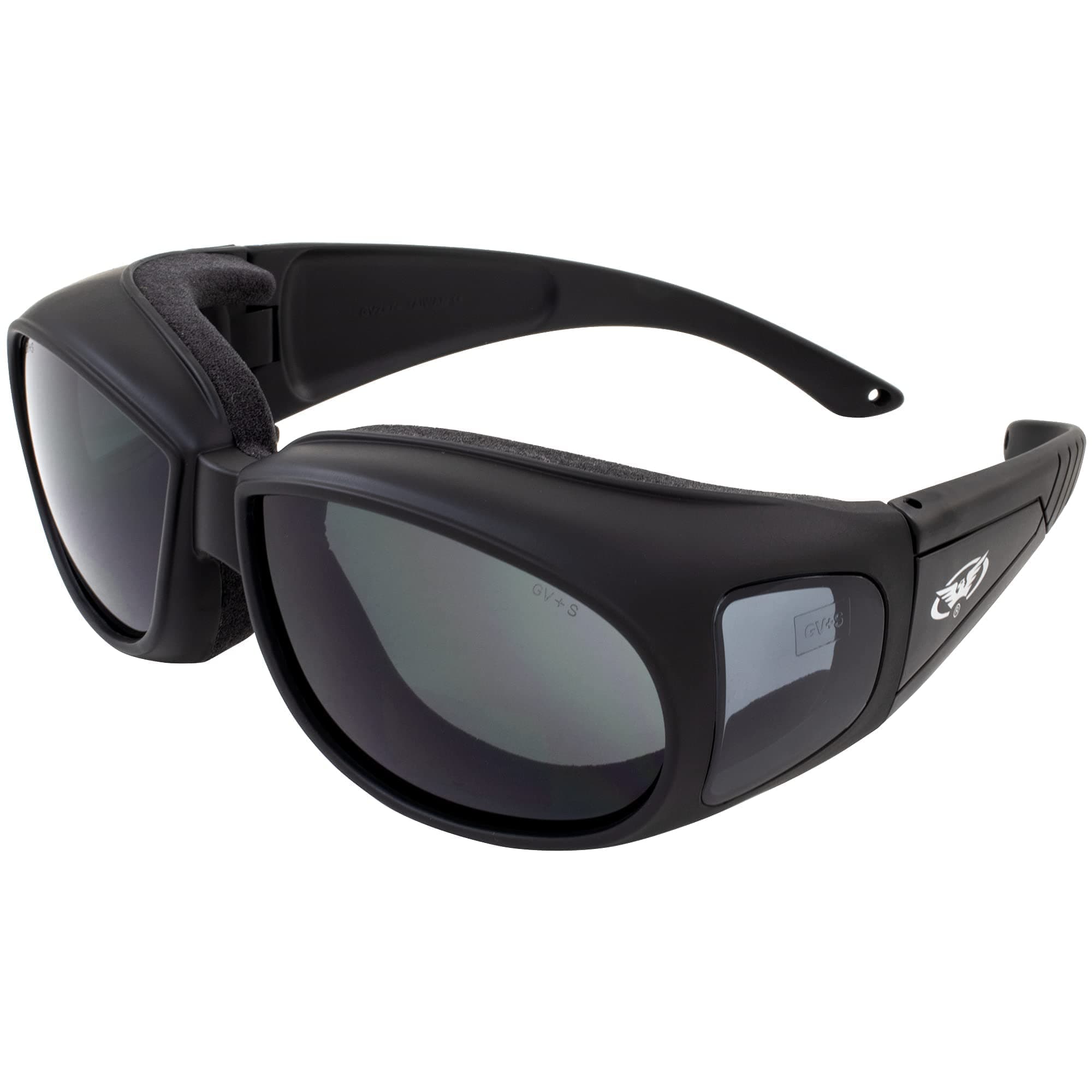 Global Vision Outfitter Motorcycle Fit Over Glasses Eyewear, Anti Fog, Smoke Lens, Black Frame