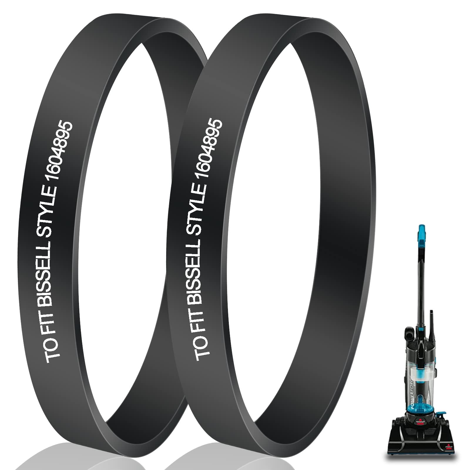 Vacuum Belts Replacement for Bissell PowerForce Compact Lightweight Upright Vacuum Cleaner Belts Compatible Models:3508,2112,21129,2690,1520,23T7, Replace Part 1604895