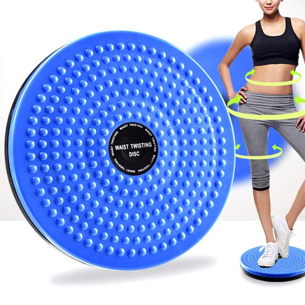 Waist Twist,Twisted Lumbar Joint Torso Aerobic Exercise Foot Exercise Fitness Twisted Magnet Balance Rotating disc Blue