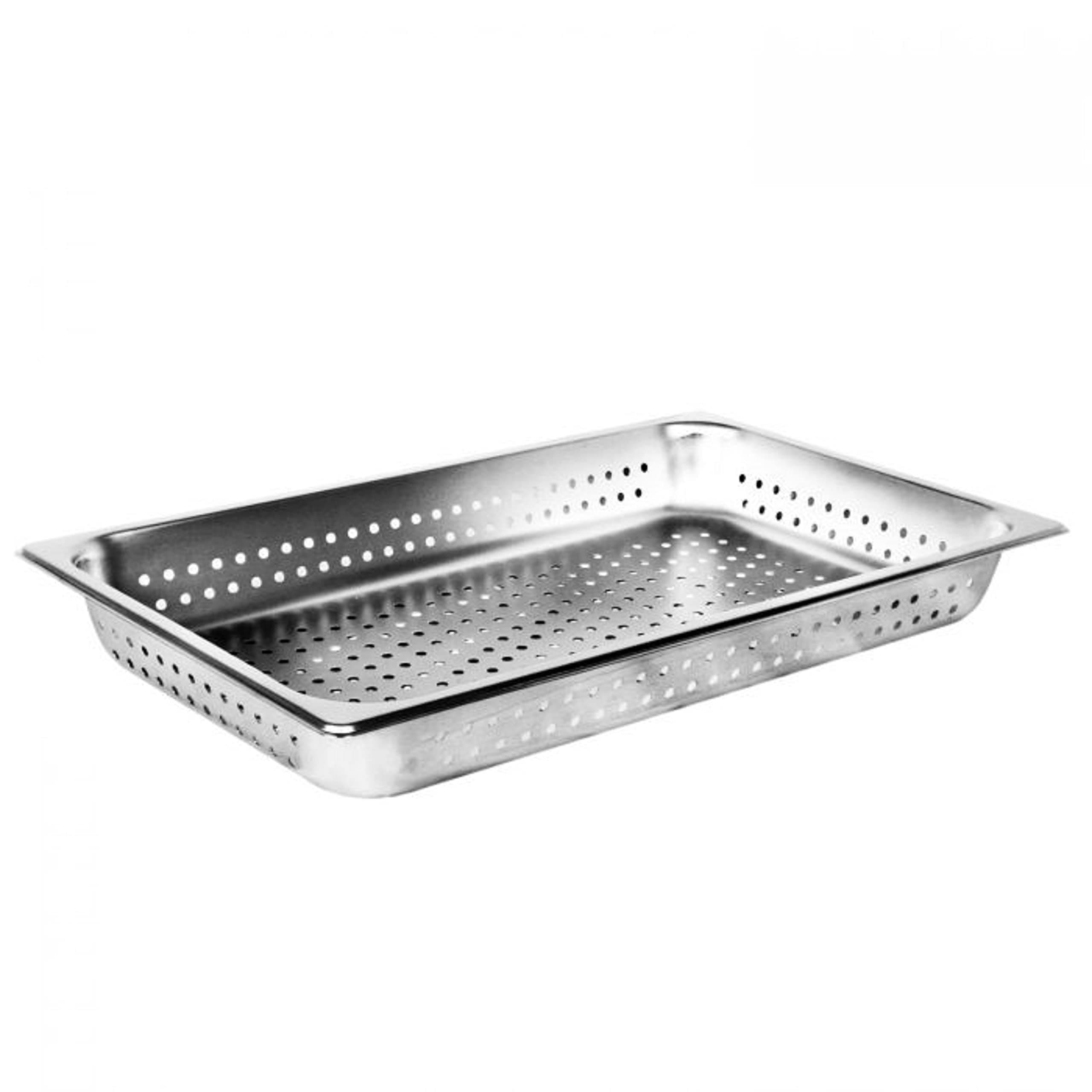 TrueCraftware-Full Size 2-1/2" Deep Perforated Stainless Steel Anti-Jamming Steam Pan 24 Gauge- Chafing Steam Food Pan Anti-Jam Hotel Pans for Restaurant Family Events Personal Catering Use