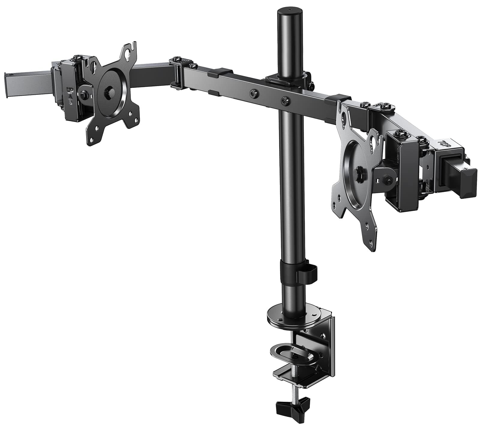 ErGear Dual Monitor Stand Mount 17-32", Adjustable Sliding Monitor Arms 26.4lbs, Desk Mount Stand with C-Clamp and Grommet Base, Black - EGCM5