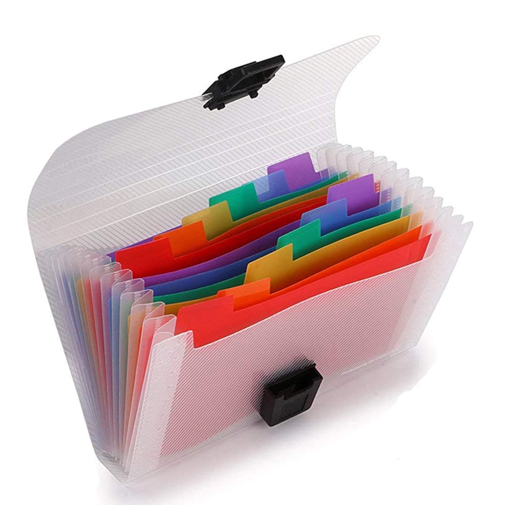 13 Pockets Accordion File Organizer - A6 Plastic Wallet for Receipt, Coupons, Cards, Mini Expandable Portable Small Folder(7X4.1 inches)