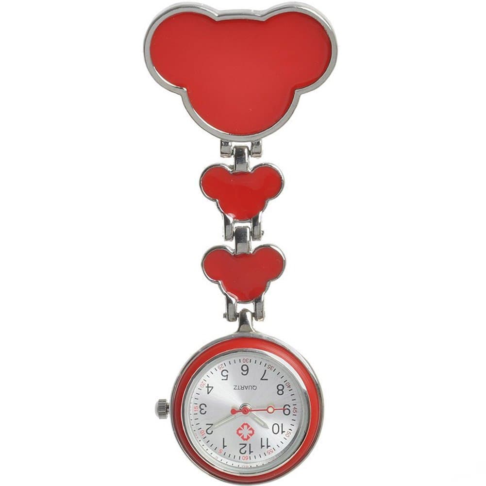 Da Jia Inc Alloy Nurse Watch Mickey Mouse Shapen Clip-on Fob Pocket Watche with Pin
