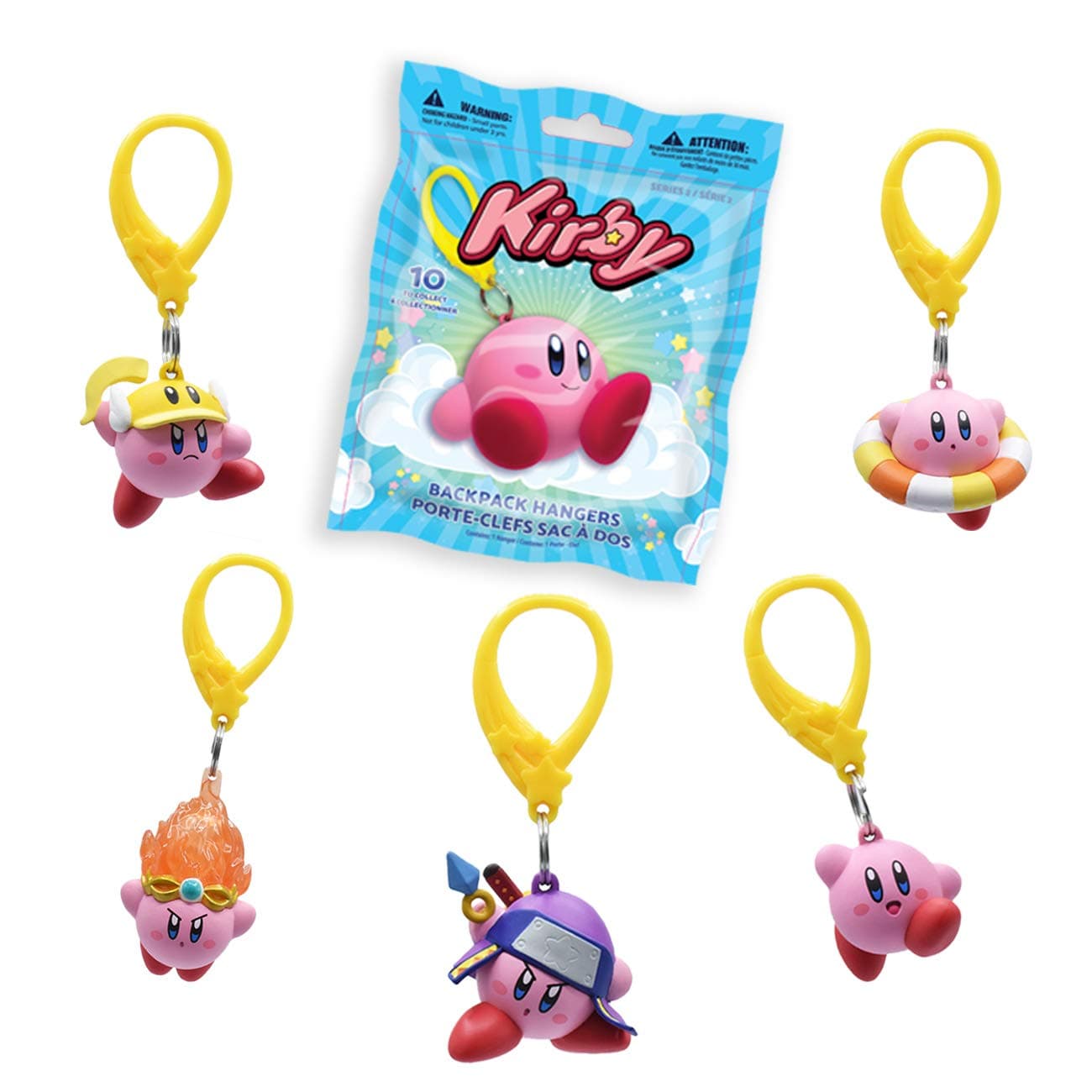 Just Toys LLC Kirby Backpack Hanger - Series 2, Pink, Plastic, Polished, Officially Licensed Kirby Design, Backpack Clip