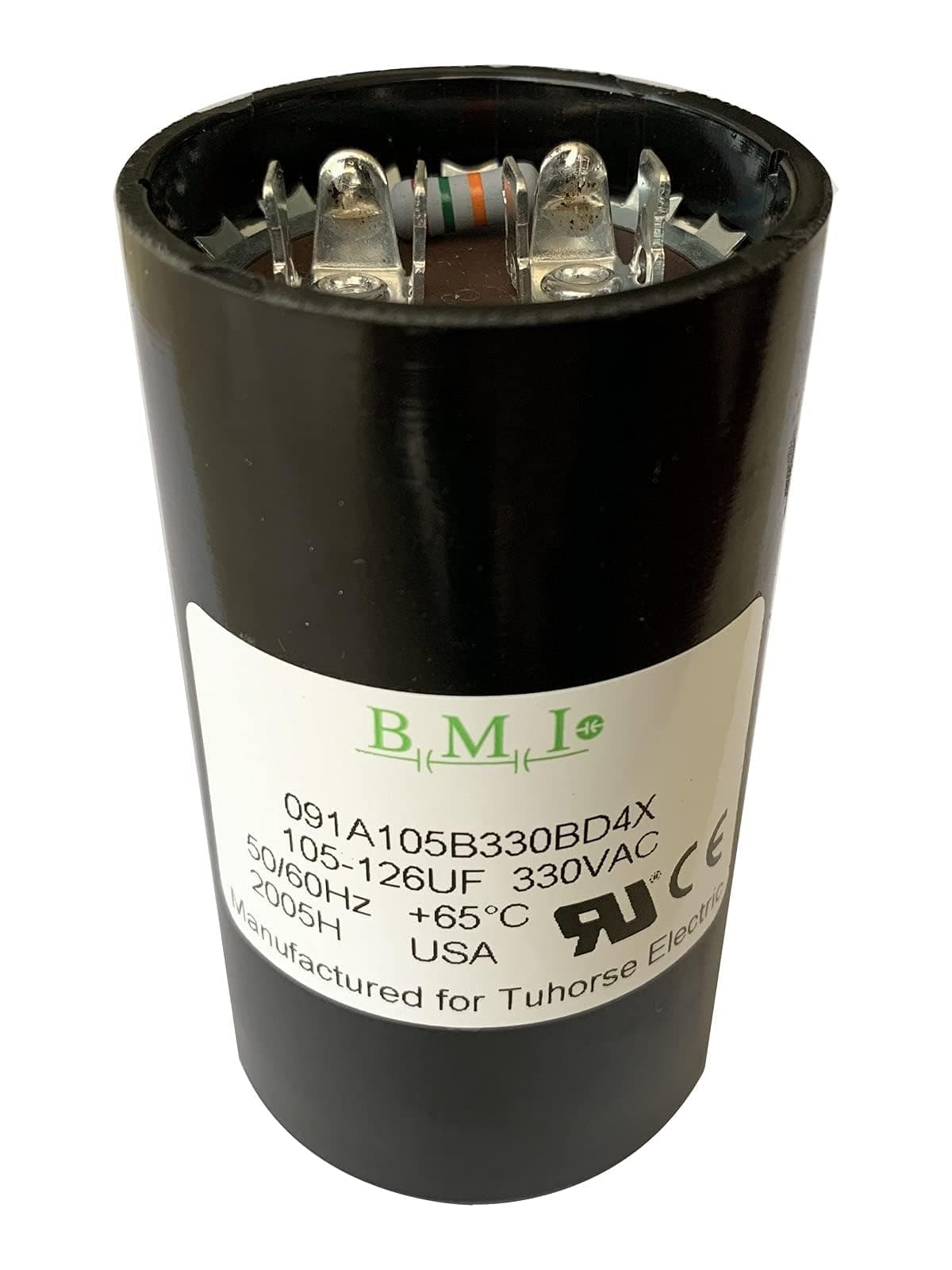 105-126UF Motor Start Capacitor, Compatible Replacement Part for U17-1425, U17-2065 and The Start Cap in TCB20M230DLX. Made in USA by BMI for Tuhorse Electric