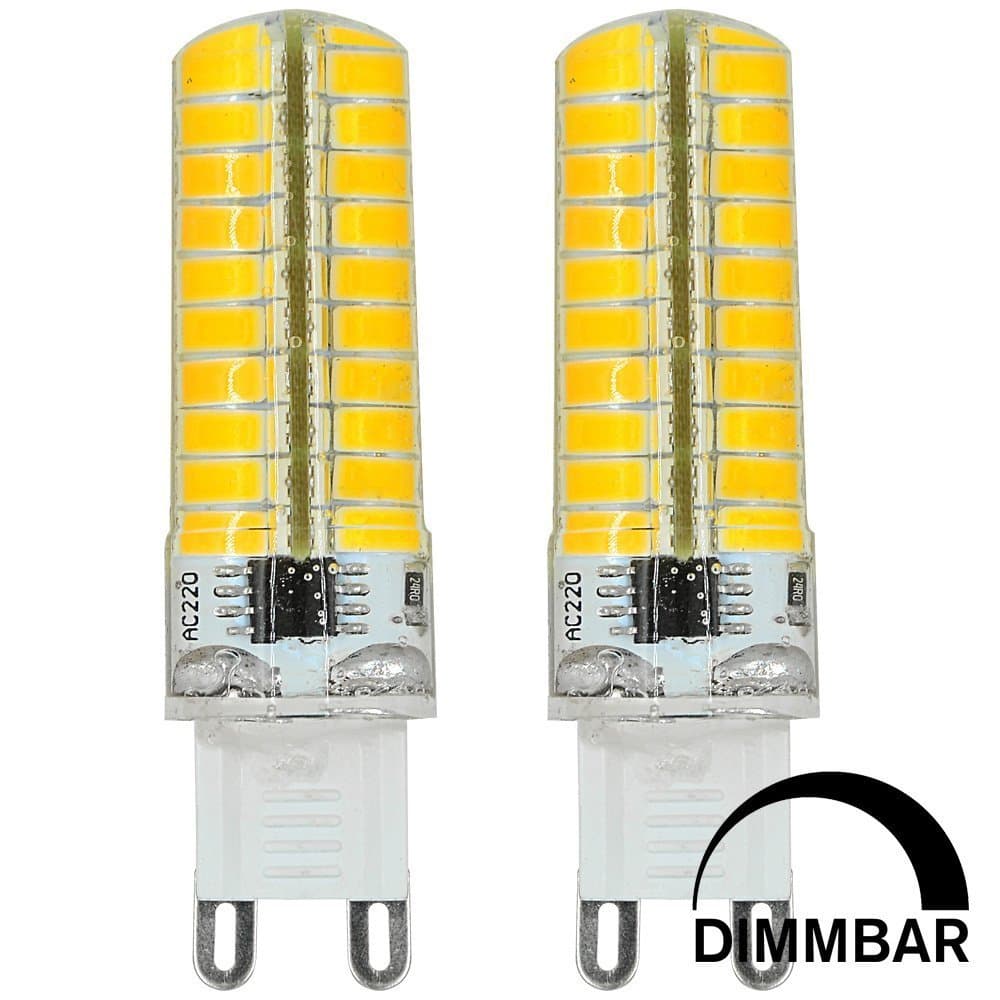 ACCKA 2-Pack MINI G9 110V-130V AC Base 80 SMD Warm White 6W LED Light Bulbs 40W Incandescent Bulb Equivalent Dimmable, 2700K, 400LM