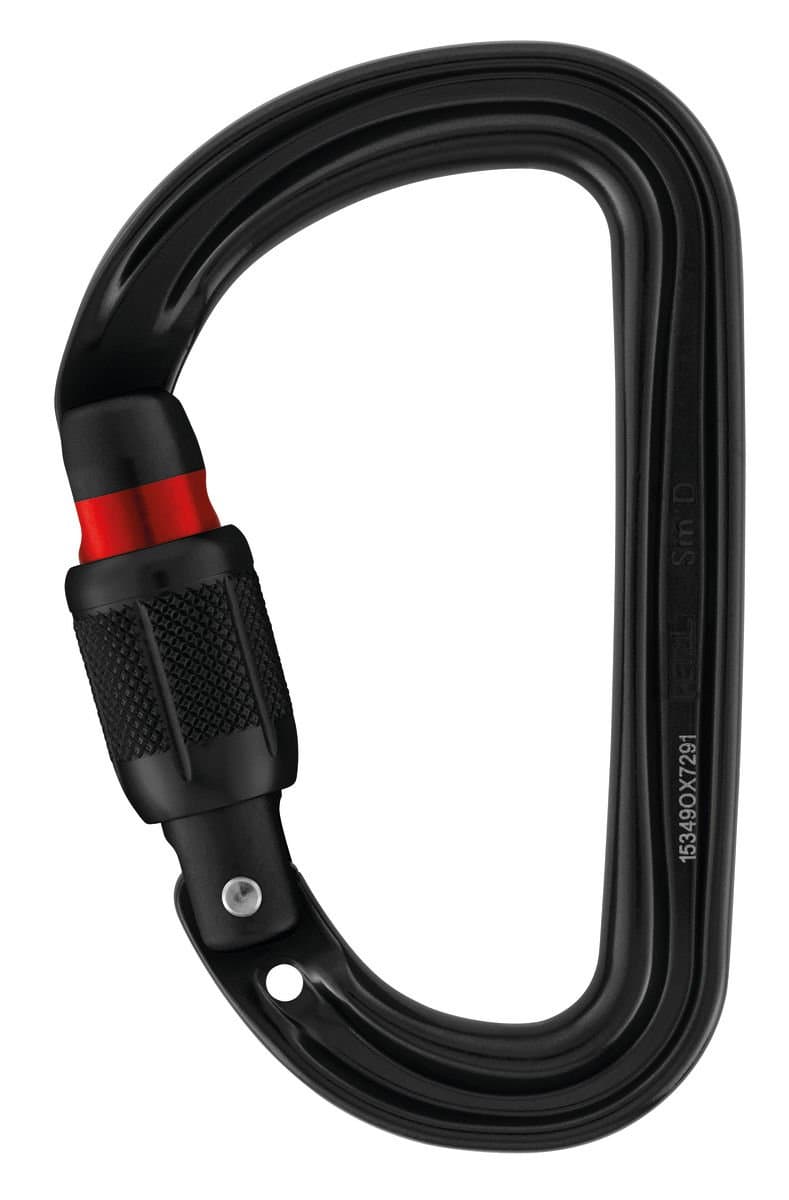 Petzl SM'D Carabiner - Versatile, Lightweight, Compact, D-Shaped Locking Carabiner for Rock and Ice Climbing