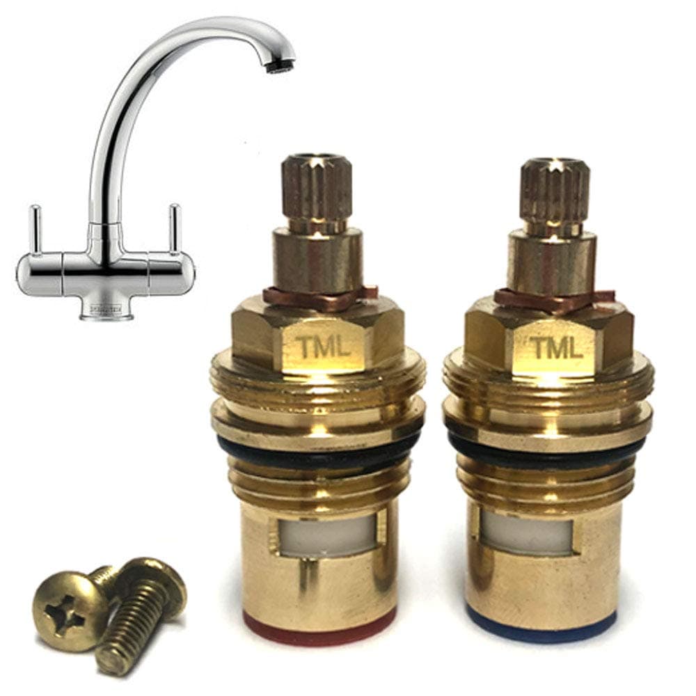 Tap Cartridge Pair Compatible with Franke Zurich Athena Kitchen Mixer Tap Valves Pre 2013 Version 1212R SP1212 3984R 133.0069.960, 133.0069.959