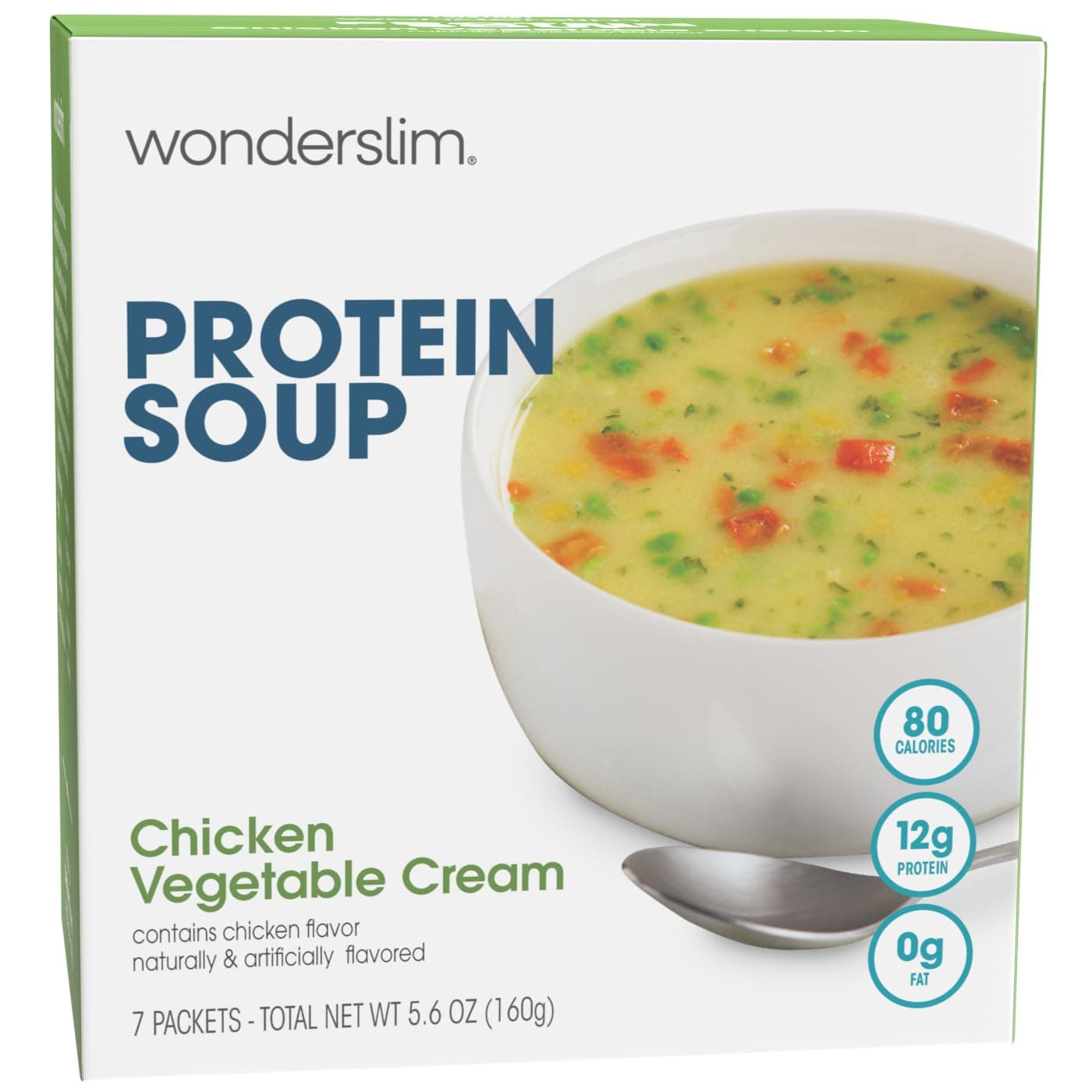 WonderSlim Protein Soup, Chicken & Vegetable Cream, 12g Protein, No Fat (7ct)