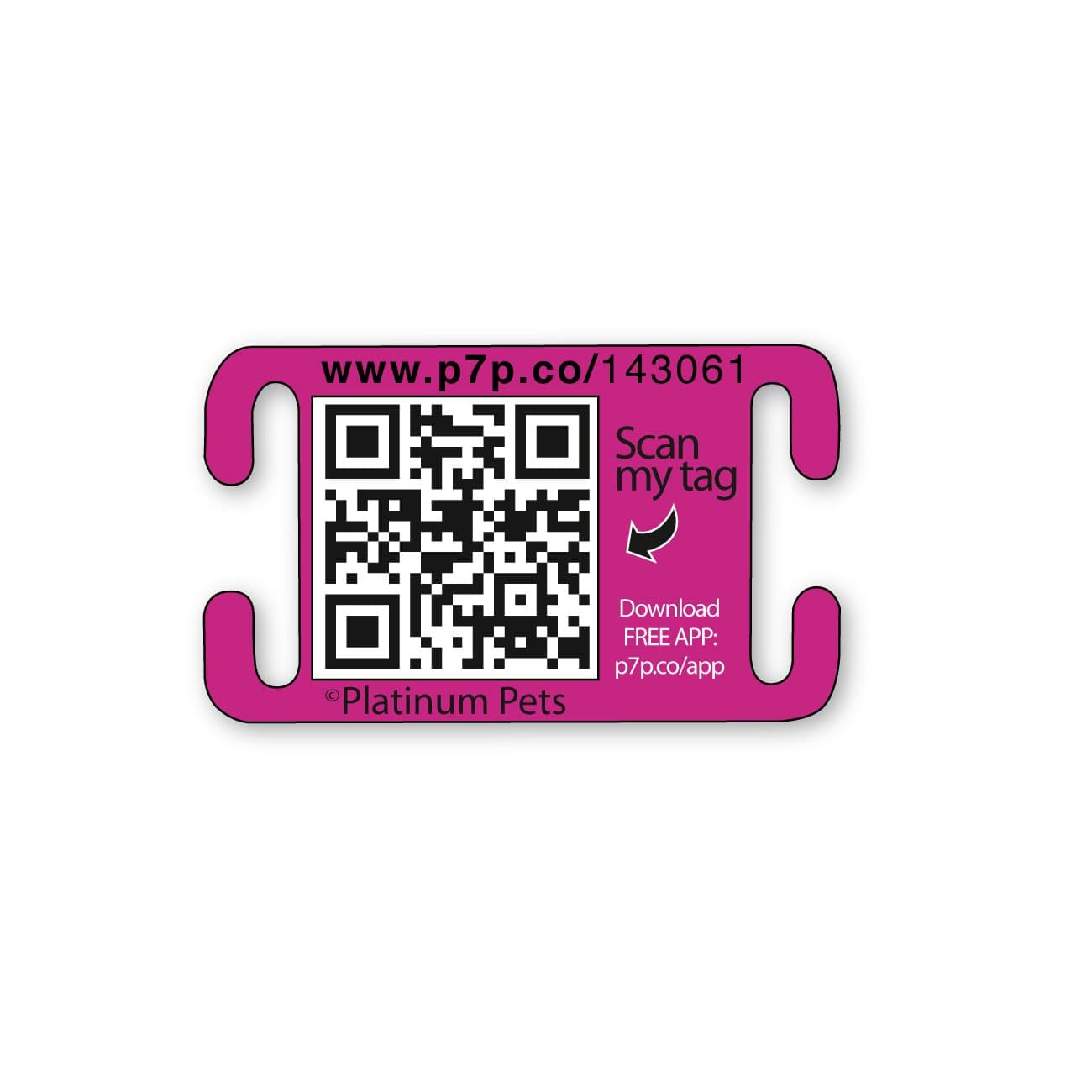 Platinum Pets The Original Smartphone Collar ID Dog Tag with GPS, Large, Pink