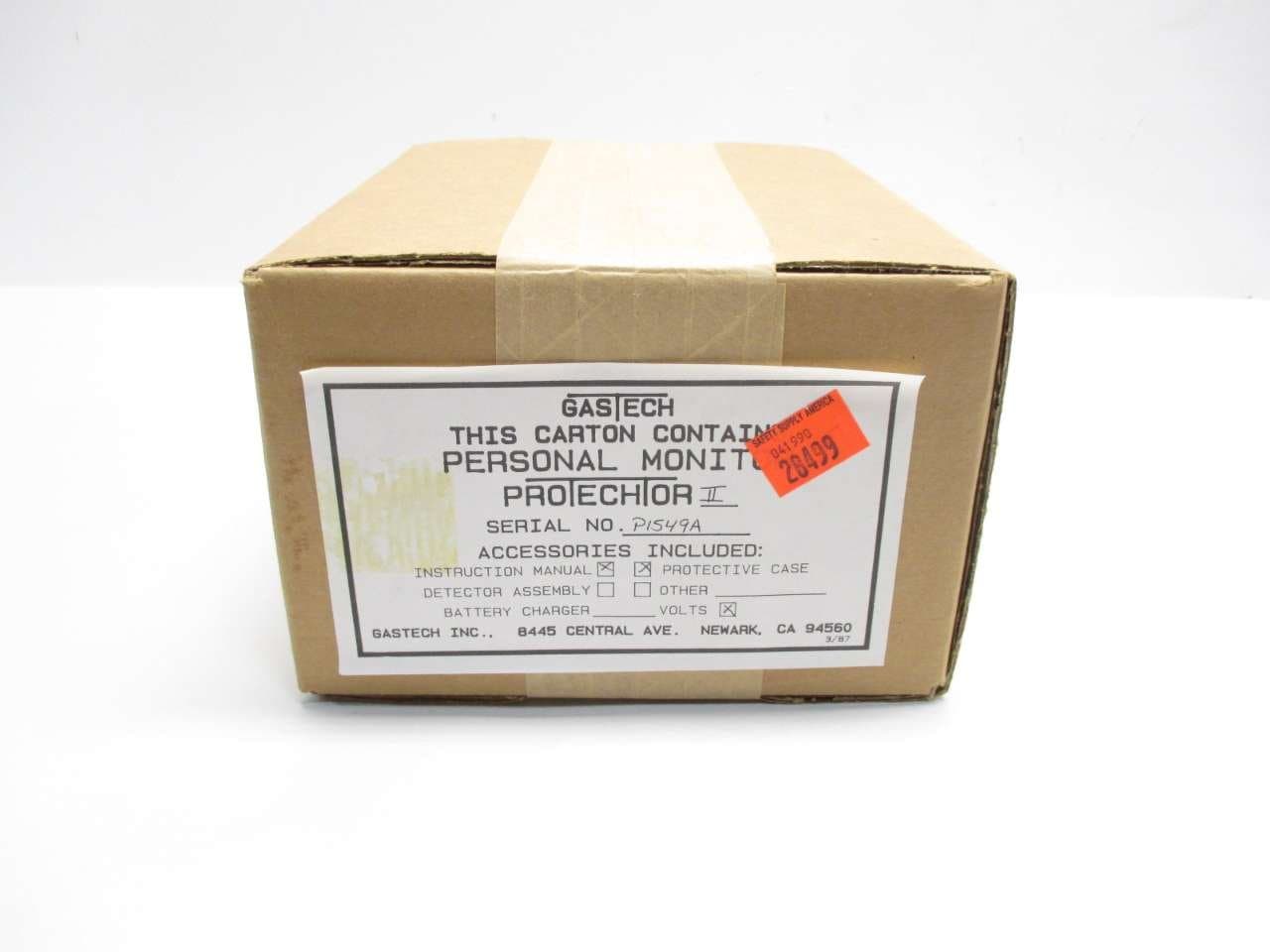 NEW GASTECH 2862 PROTECHTOR II GAS/OXYGEN DETECTOR & ALARM UNIT 4V-DC D480033