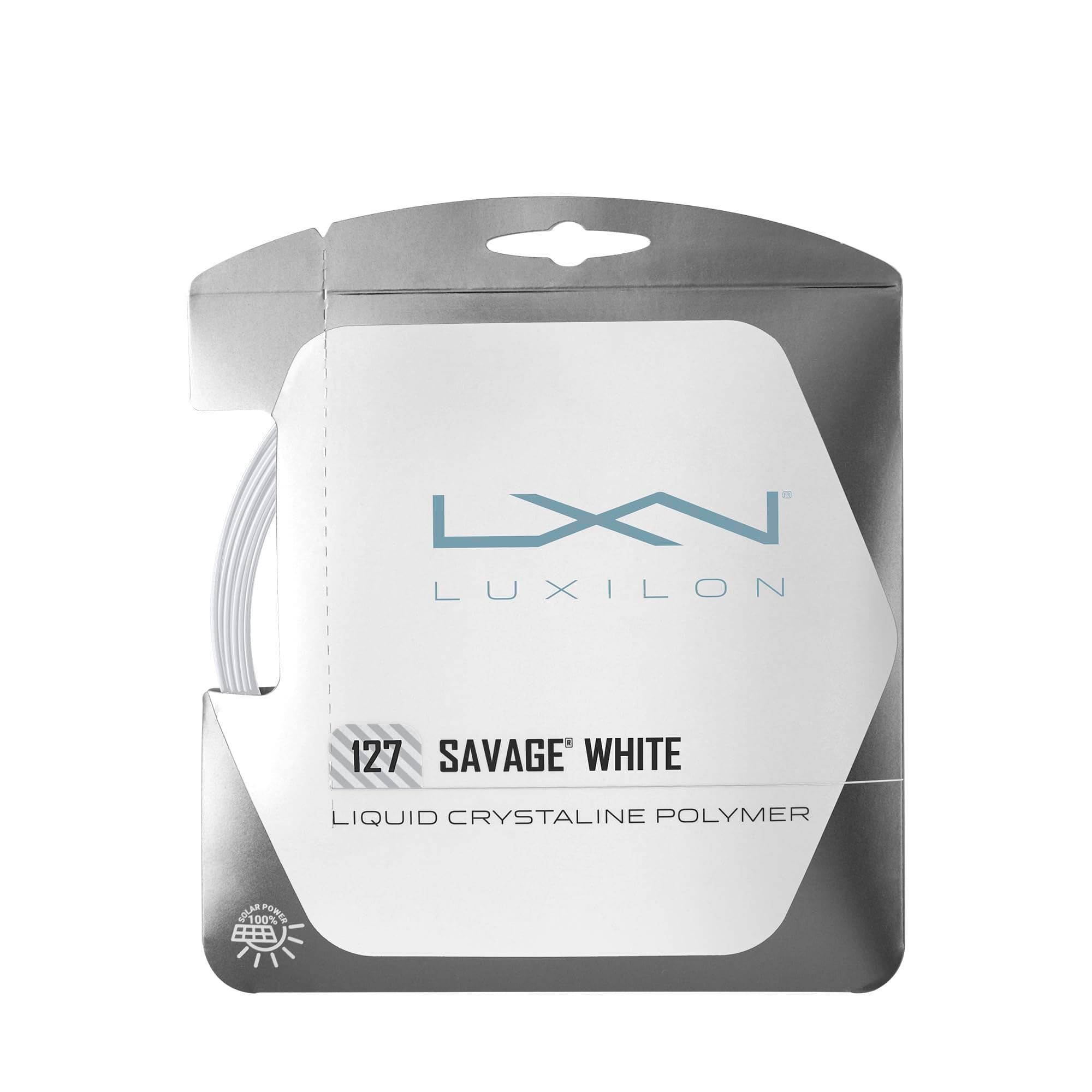 Luxilon Unisex Tennis Racket Wilson Savage String Luxilon Set - White/White, Size 127, 1.27 mm