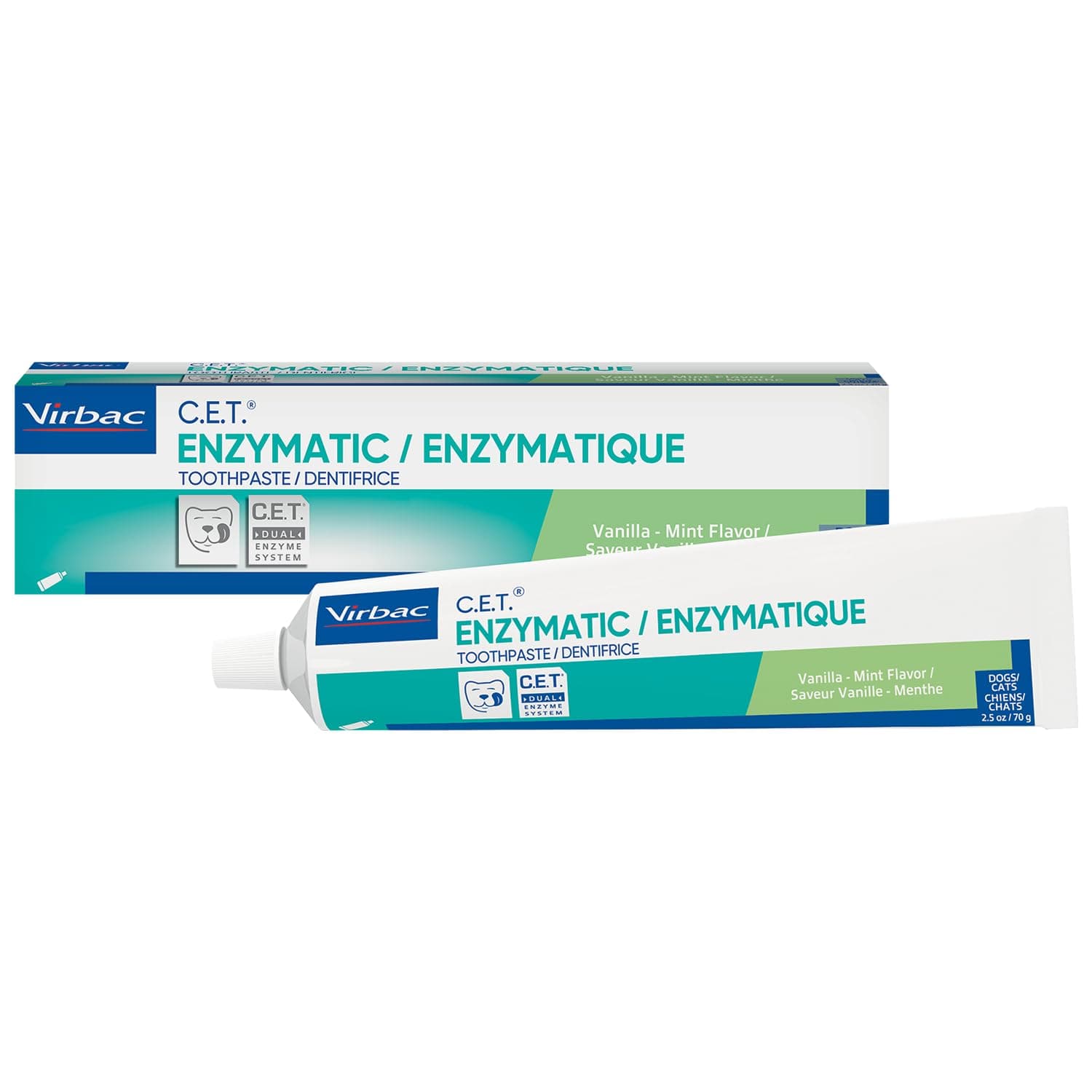 VIRBAC 018VR-CET103 C.E.T. Dentifrice - enzymatique, ar-me de vanille-menthe, 70 g