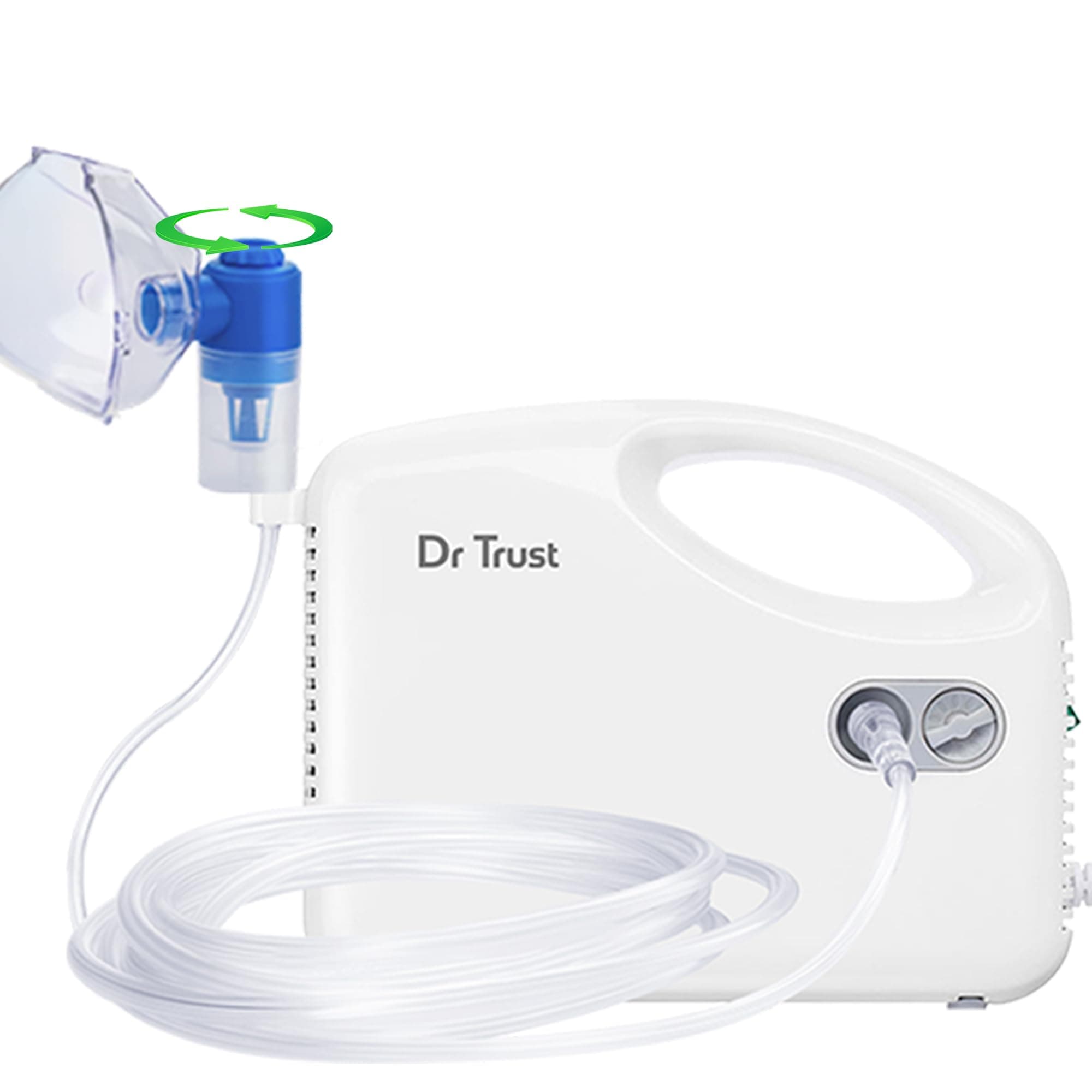 Dr Trust USA Compressor Nebulizer Machine Complete Kit for Adults and Kids with Mask (White)