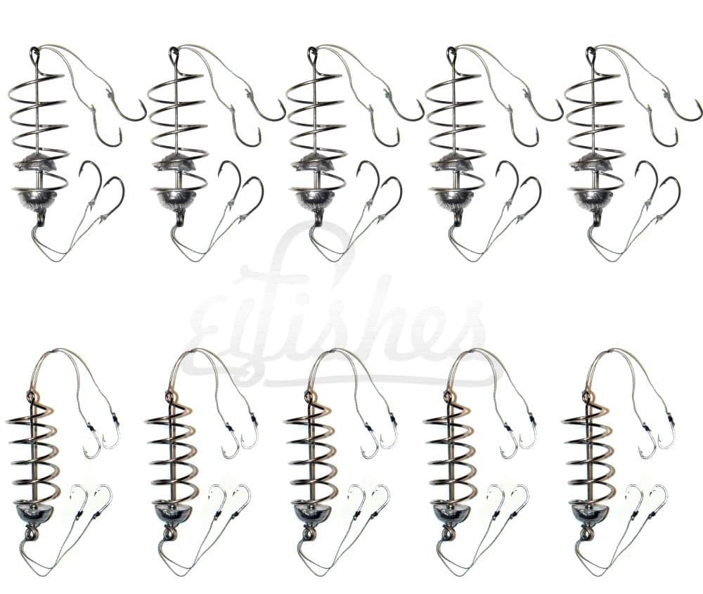 10pcs Carp Spring Bait Fishing Feeder Set, 40 Fishing Hooks Rig Fishing Tackle