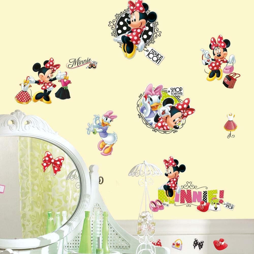 RoomMates RMK2121SCS Disney Minnie Loves To Shop Peel and Stick Wall Decals