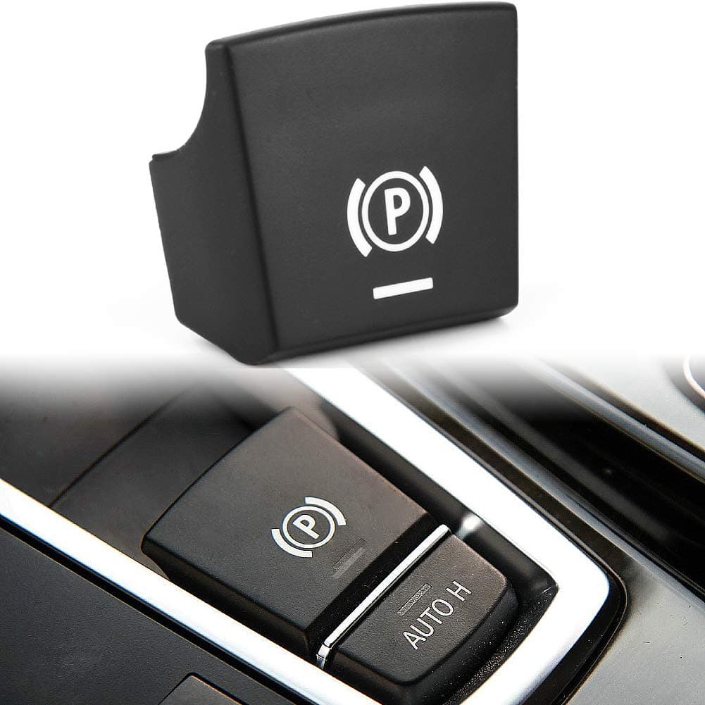 Qiilu Parking Brake Switch P Button Cover Hand Brake P Decoration Cover Sticker for BMW 5 Series, 6 Series X3/X4 F10 F11 F18 F06 F12 F13 F25 F26 2009-2013 61312822518