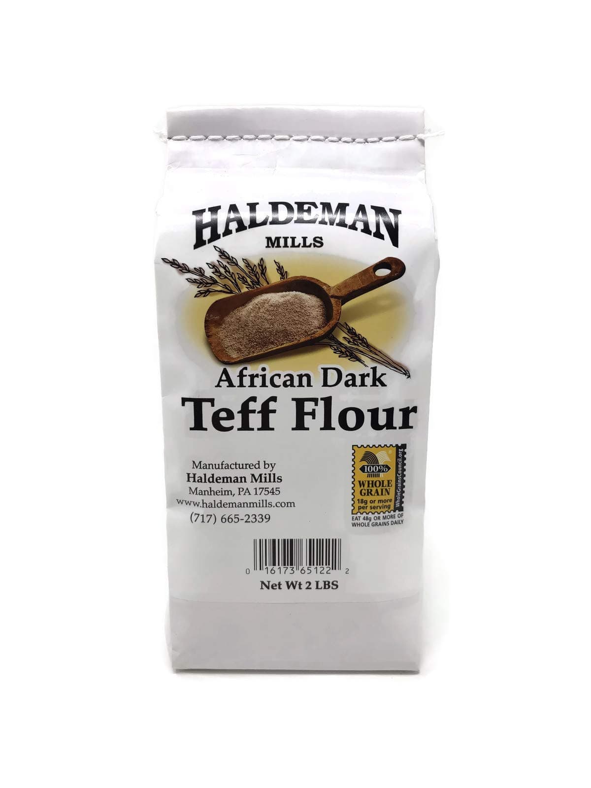 Haldeman Mills Whole Grain African Teff Flour, Perfect for Baking and Cooking, 2 Lb. Package (Brown Teff)