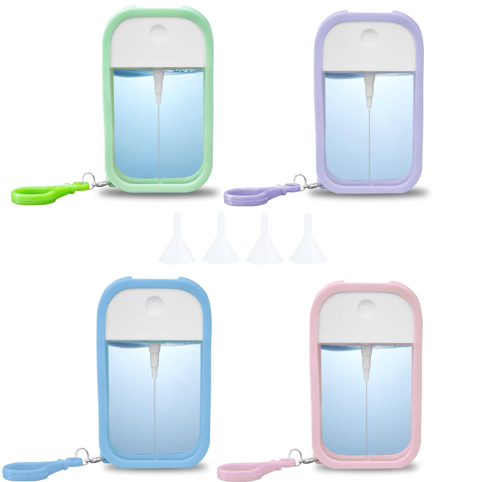 4 x Perfume Spray Bottles (50ml) | Ultra-thin Portable Card Design Refillable Empty Bottles Apply to Travel | Can Fill Makeup Toner, Air Fresheners, Alcohol, Hand Sanitizer etc