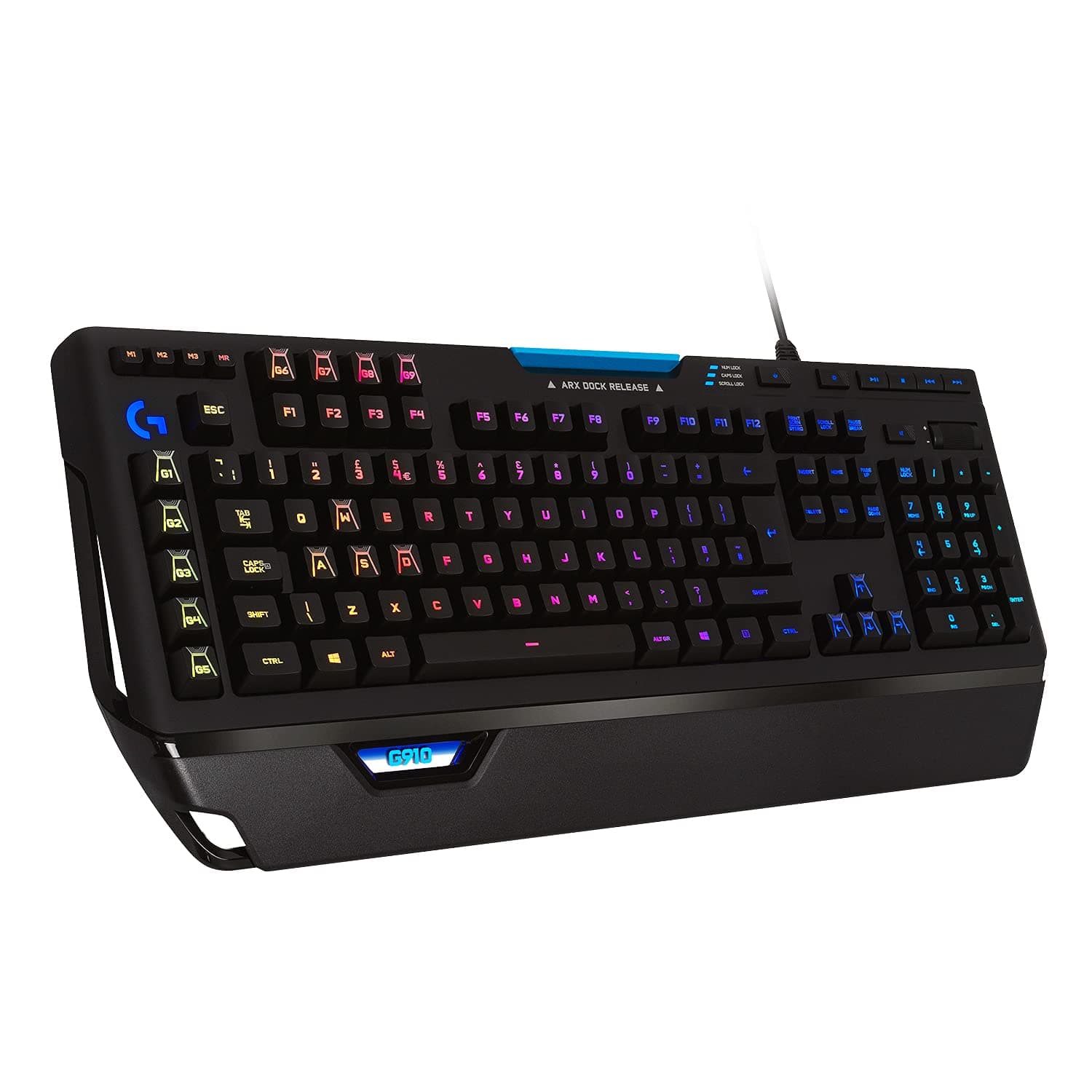 Logitech G910 Orion Spectrum Illuminated Mechanical Gaming Keyboard, RGB Backlit Keys, Romer-G Tactile Key Switches, 9 Programmable G-Keys, Arx Dual Display Technology, QWERTY US-International Layout