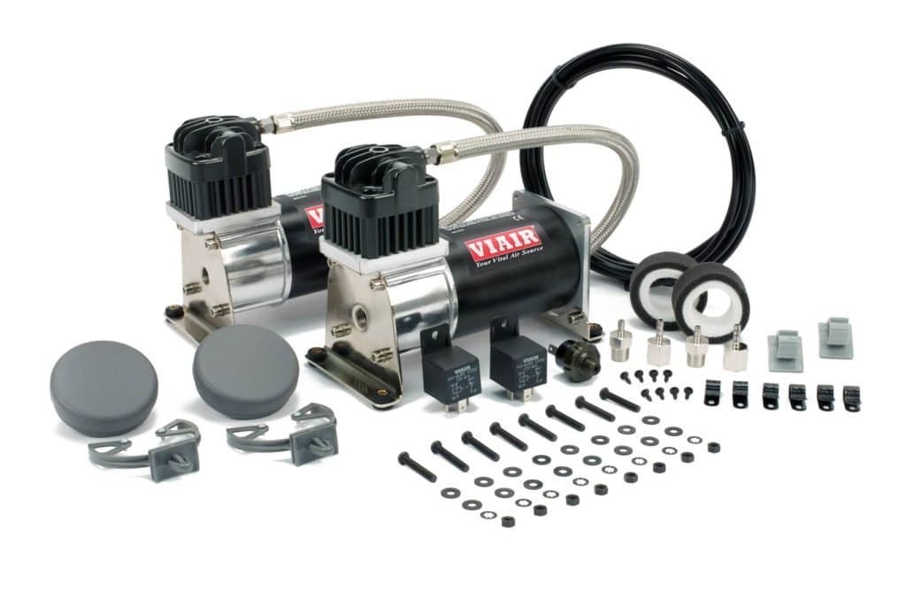 VIAIR 280C 150PSI Dual Value Pack, Air Ride Suspension, Air Horns, 30% duty @ 100 PSI, Black/Silver, 28002