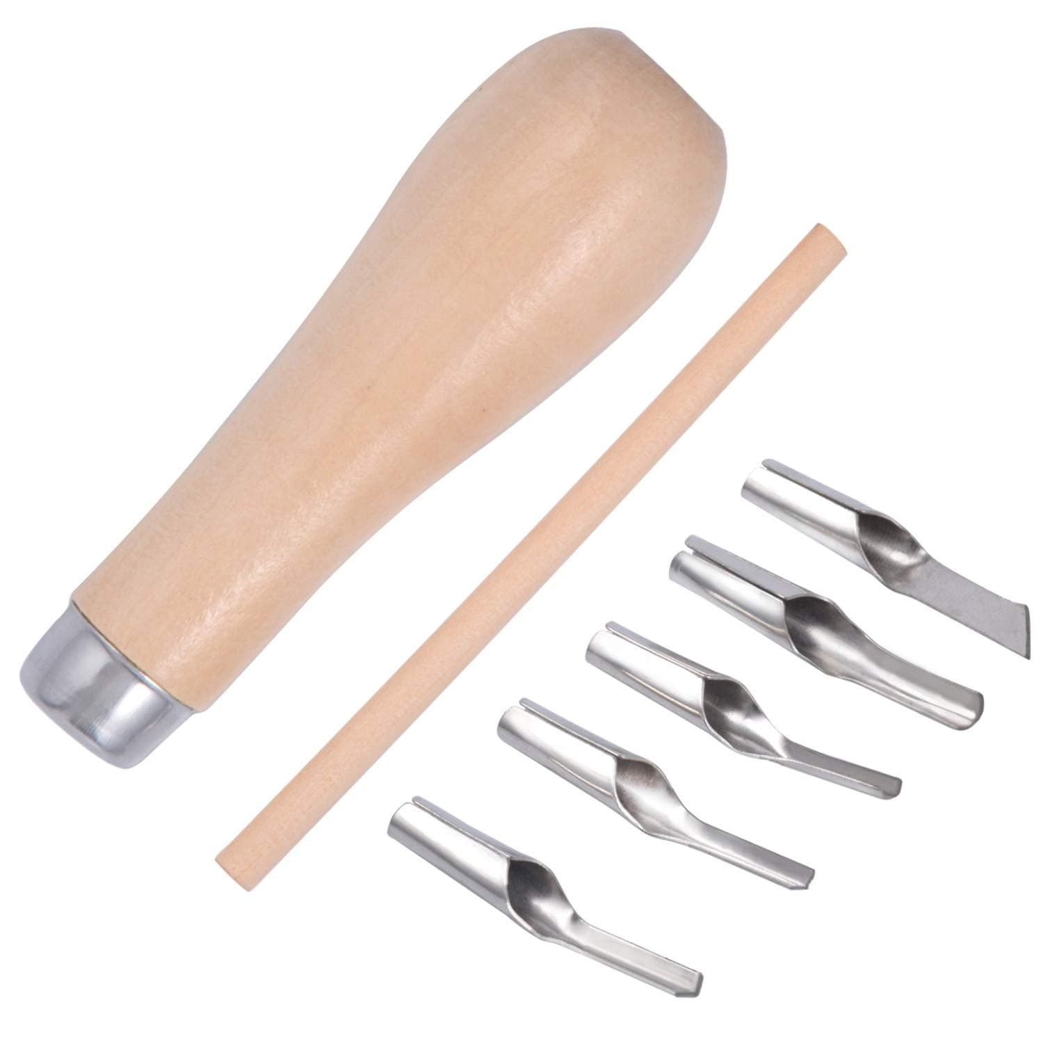 Linoleum, Vinyl, Rubber and Wood Carving Cutting Tool Set with 5 Different Blades and Blade Remover