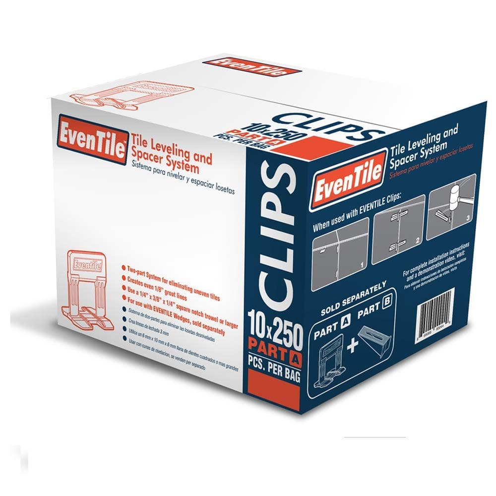 Tile Leveling System Clips Spacers Clips (2500, 1/8"(3MM))