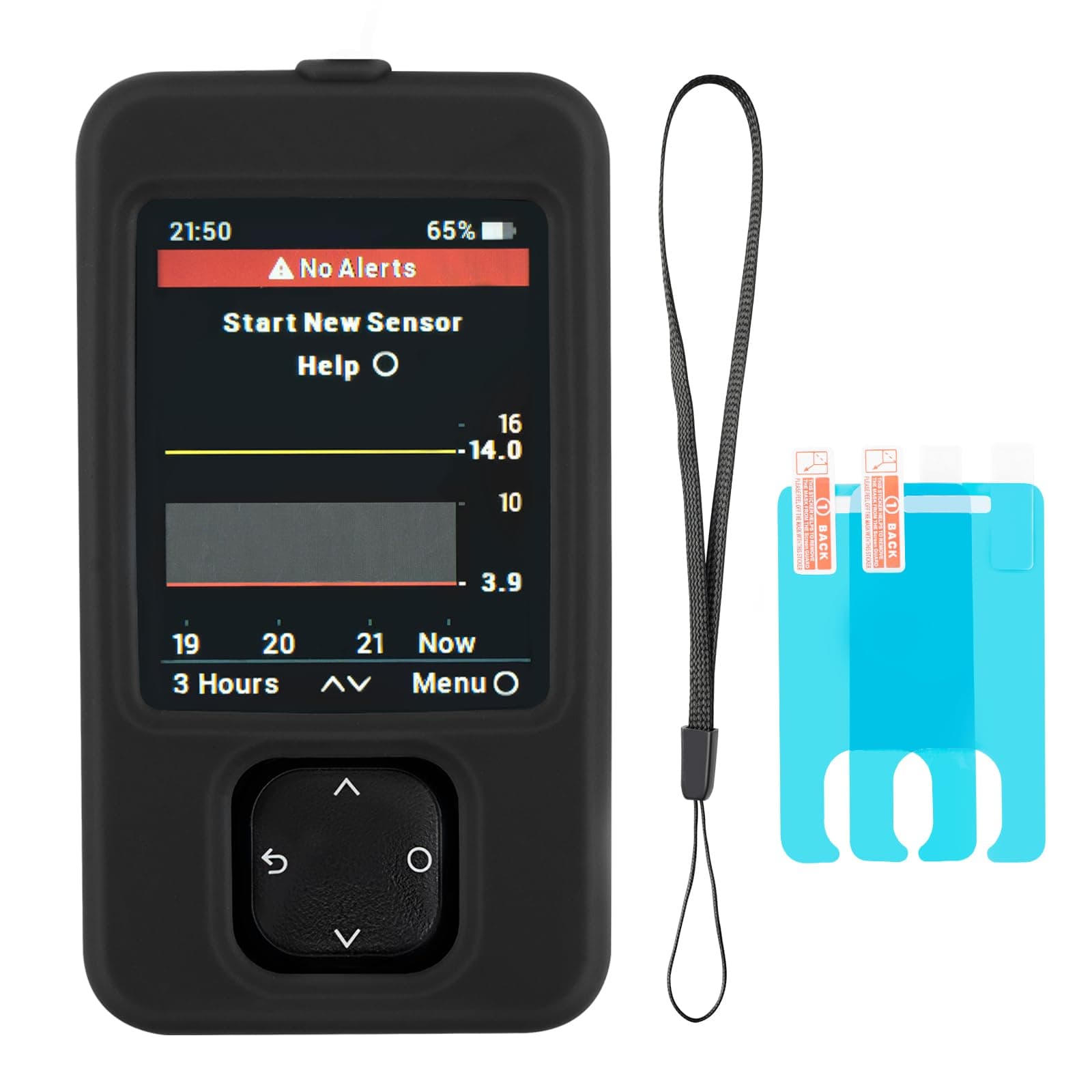 Dexcom G7 Receiver Case with Wrist Lanyard and 2PCS Screen Protector (Black)