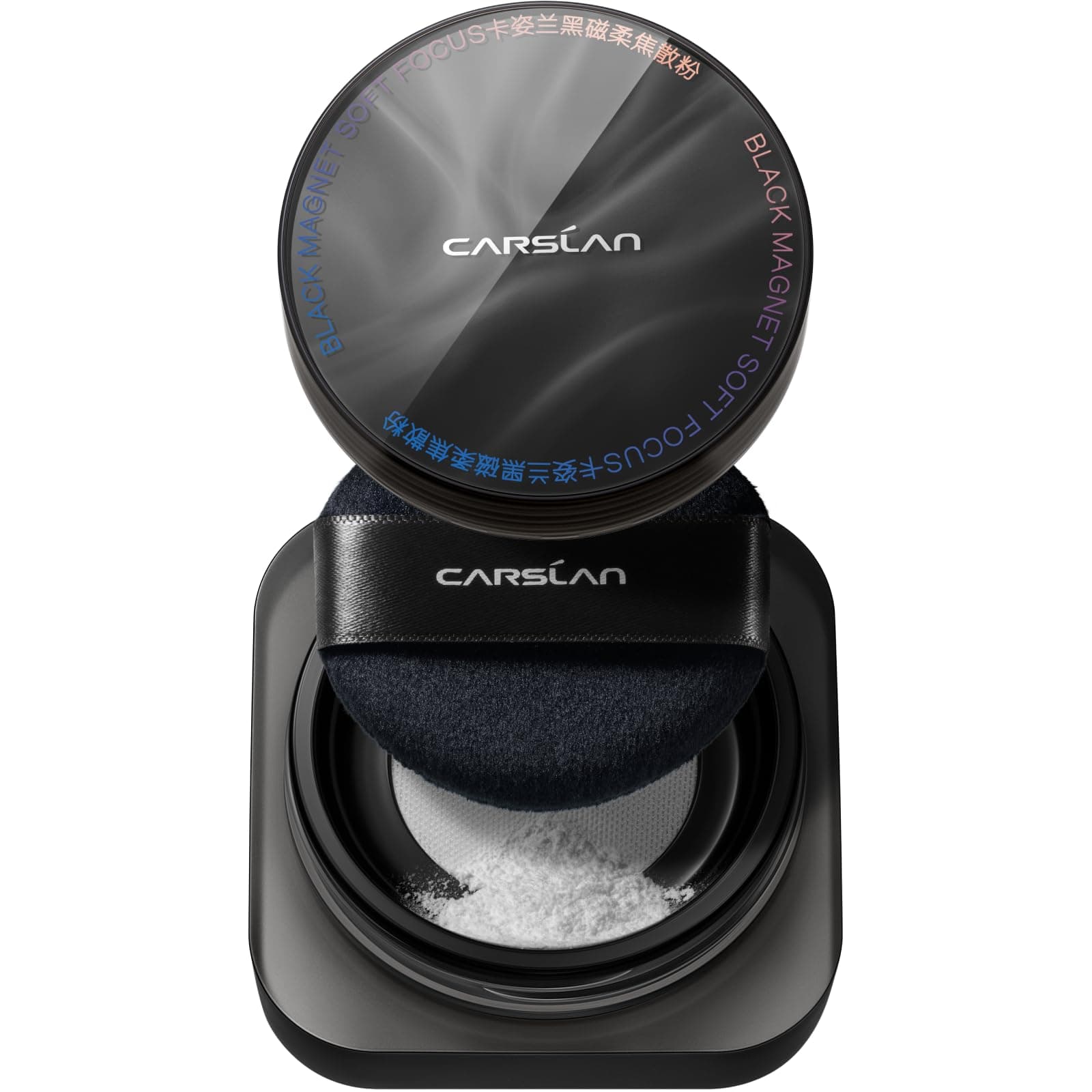 CARSLAN Black Magnet Soft Focus Make Up Powder, Waterproof Loose Setting Powder, 24H Longlasting, Oil Control, Talc-Free Face Powder, 01 Translucent For Dry&Com Skin, 0.28Oz