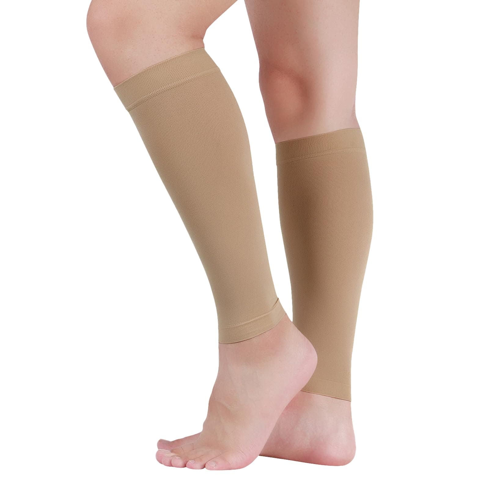 20-30 mmHg Medical Calf Compression Sleeve for Women and Men Lightweight Footless Socks for Travel Flight Daily Comfort