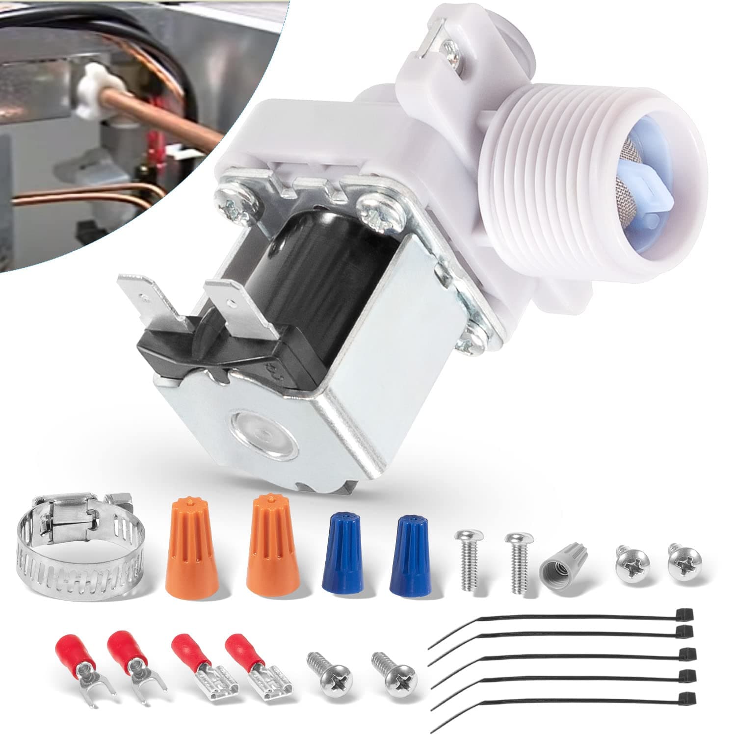 Replacement for Hoshizaki 3U0111-01 Water Solenoid Valve, J248-030, J248-033, 120V, 60HZ, Fits KM-1200 Series/KM-1300 Series/KM-1600 Series