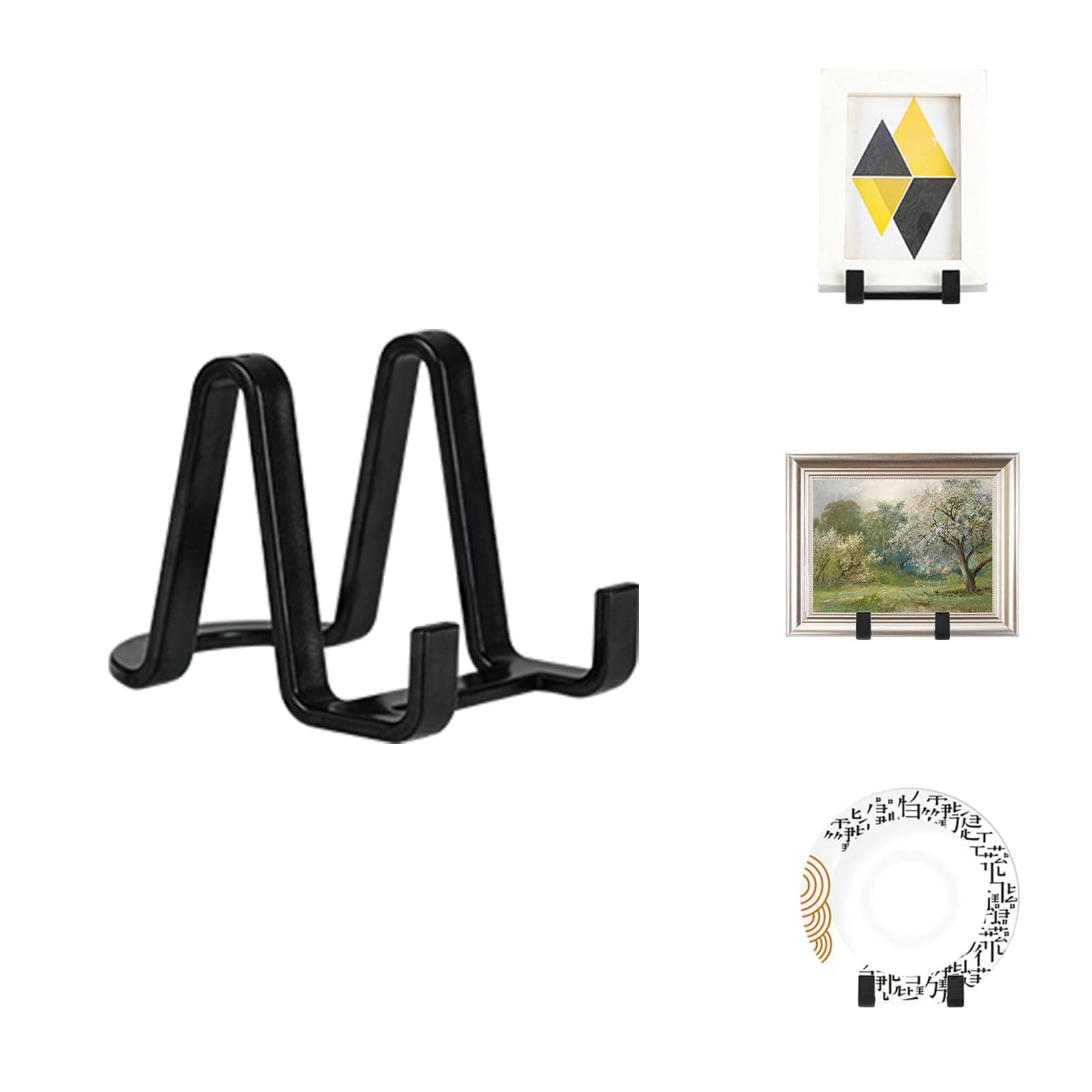 Artliving Plate Stands for Display - Plastic Easel Stand Plate Holder Display Stand Picture Frame Stand for Pictures | Photo|Decorative Plate |Dish | Tabletop Art - 3 inch-Black