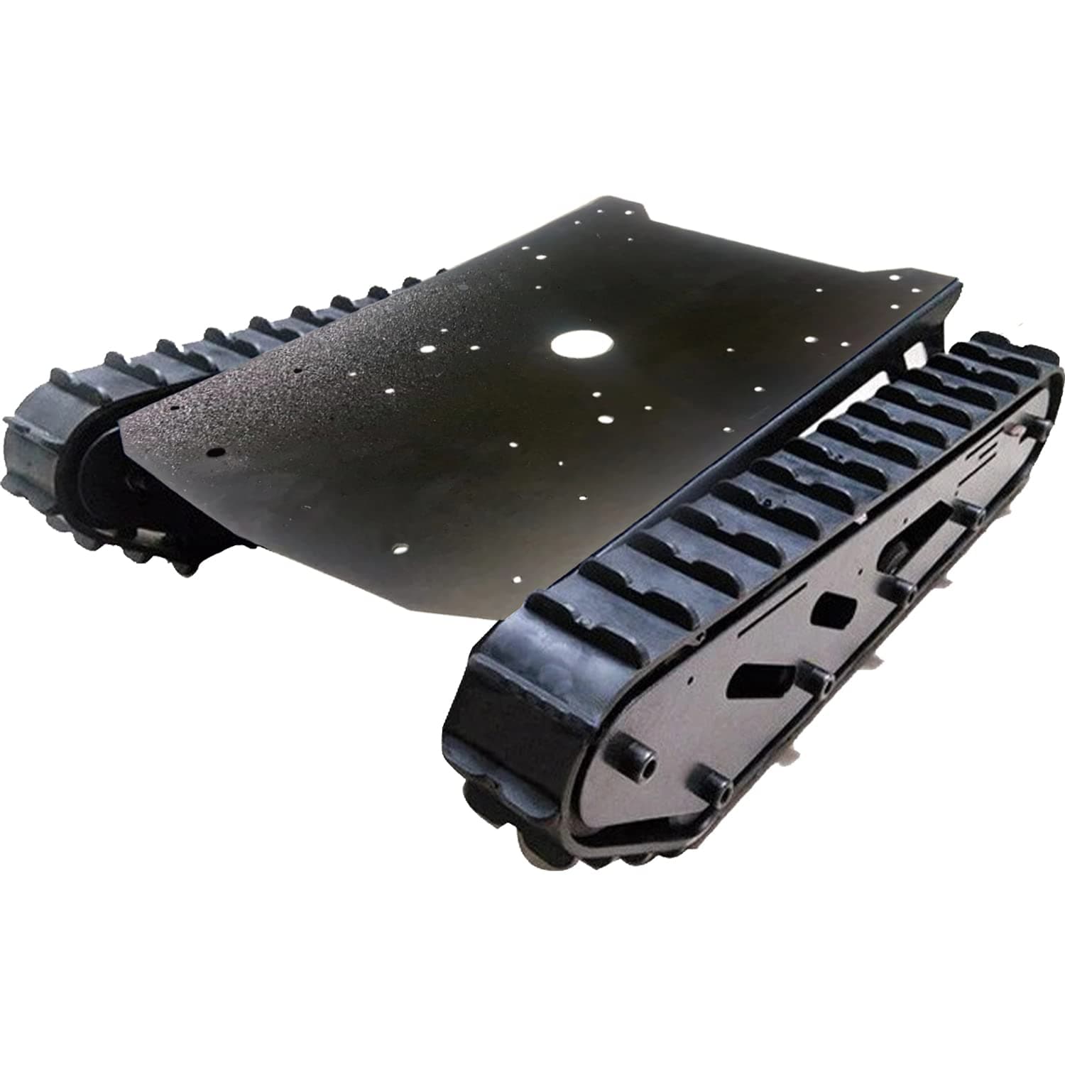 T007 Metal Robot Tank Chassis Kit with 2pcs Pure Rubber Tracks for Arduino, 10kg Large Load Remote Control Crawler Tank Chassis Platform Off-Road Vehicle and 12V A58SW-555 Motor for Adults Teens