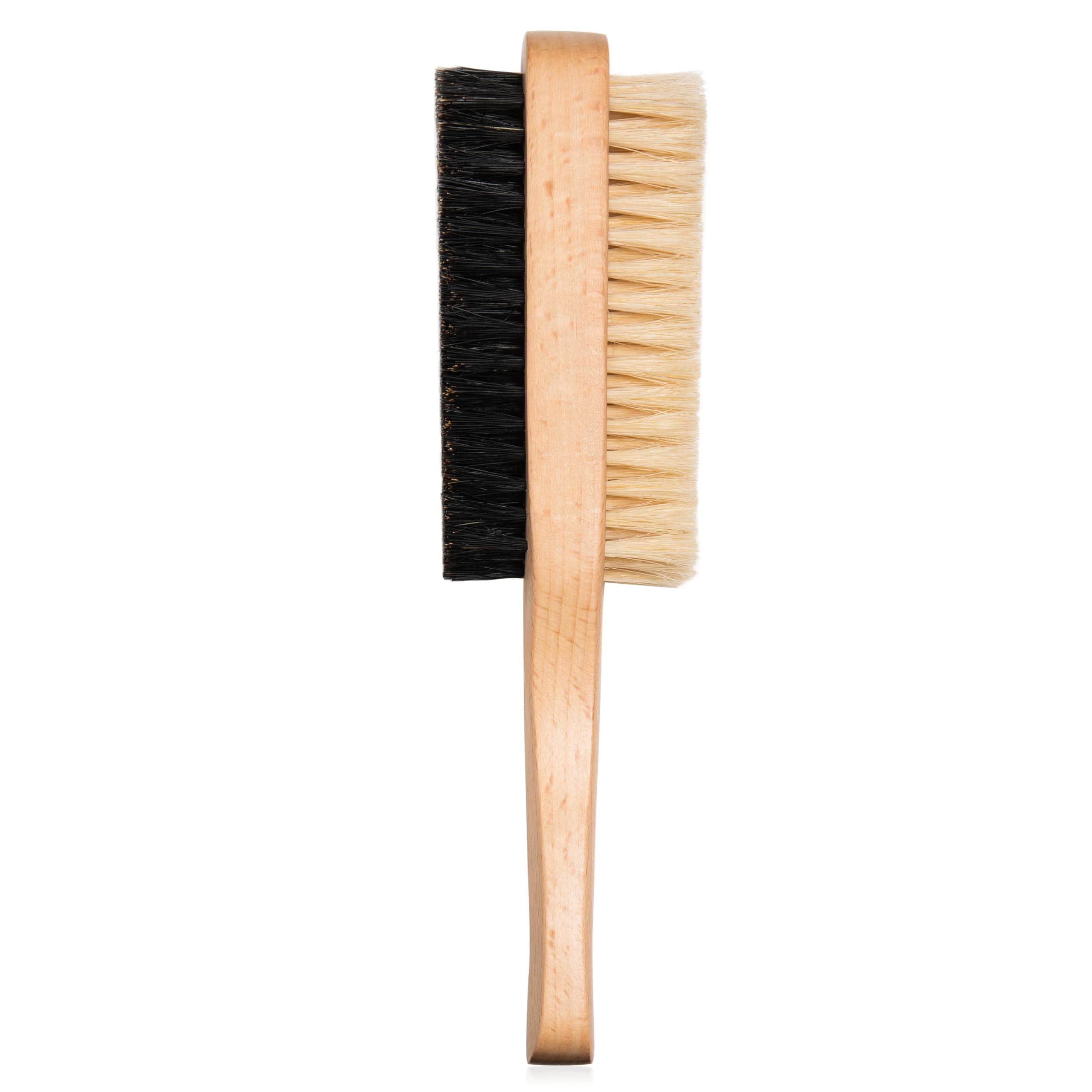 GranNaturals Double Sided Boar Bristle Hair Brush - Soft Hard Finishing & Smoothing Hairbrush for Slick Back to Style, Polish, & Lay Down Hair Flat to Create a Sleek Hairstyle for Bun, Slickback