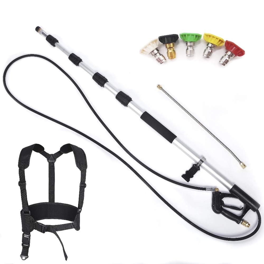 LOVHO 4000 psi Commercial Grade Telescoping Spray Wand for Pressure Washers With Belt (BLACK)