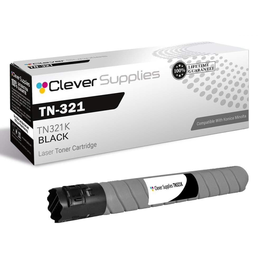 CS Replacement Toner Cartridge Compatible with Konica Minolta TN-321 TN321K Black Bizhub C224 C224e C284 C284e C364 C364e Toner Cartridge Black