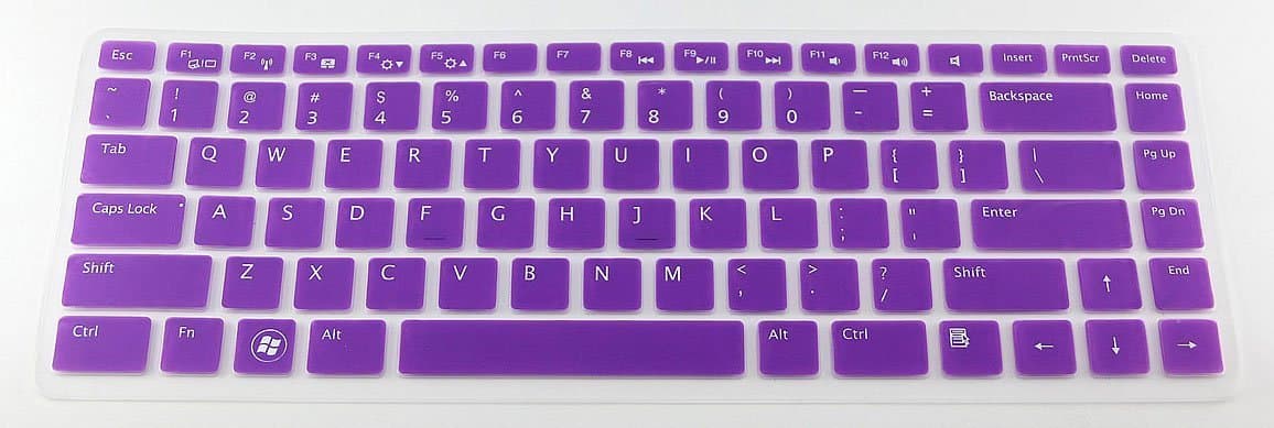 Avigator Translucent Purple Ultra Thin Silicone Keyboard Protector Skin Cover for DELL Inspiron New 13Z 14R 14V 14RR 14VR 14ZR 15RR 15Z; New XPS 15 L502X 14TR 15TR; 15R;Inspiron 3420 3421 3437 4526 5420 5520 5437 5421 7420 7520 US Layout - 1 Cleaning Cloth from Avigator