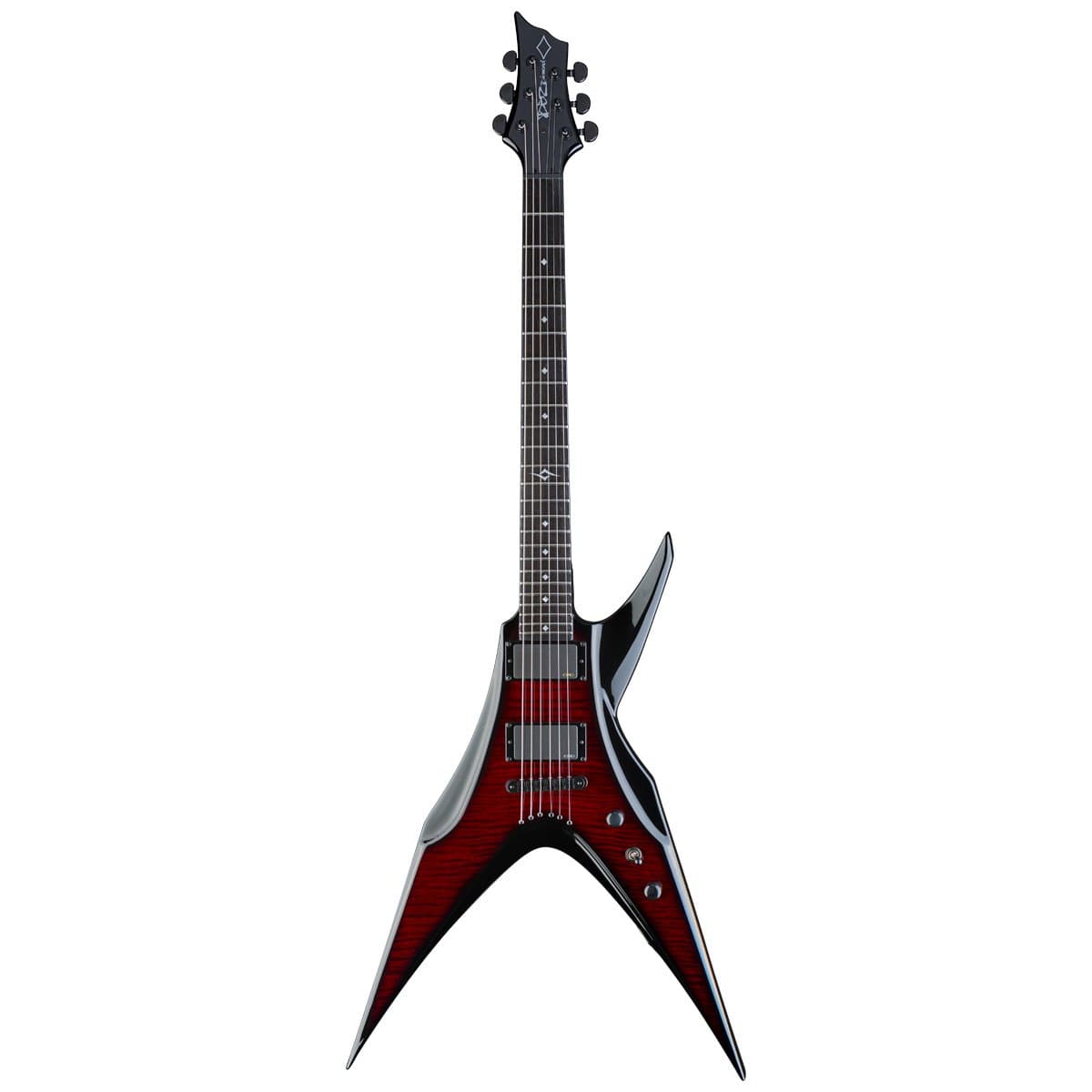 DBZ / Diamond Guitars BOPFM-TR Bird of Prey String Thru FM Electric Guitar, Trans Red