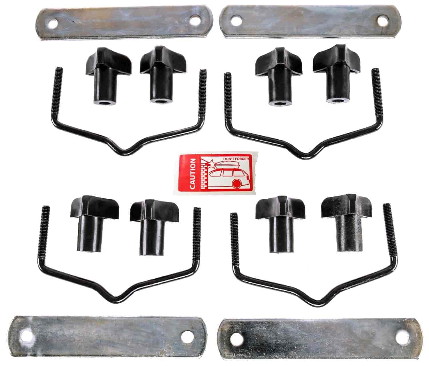 JEGS Replacement Hardware for JEGSport Cargo Carriers | JEGS Brand Part Numbers 555-90098/555-90097 | Includes 4 Mounting Brackets, 8 Threaded Knobs, 4 Mounting Plates, And 4 Clip Hooks