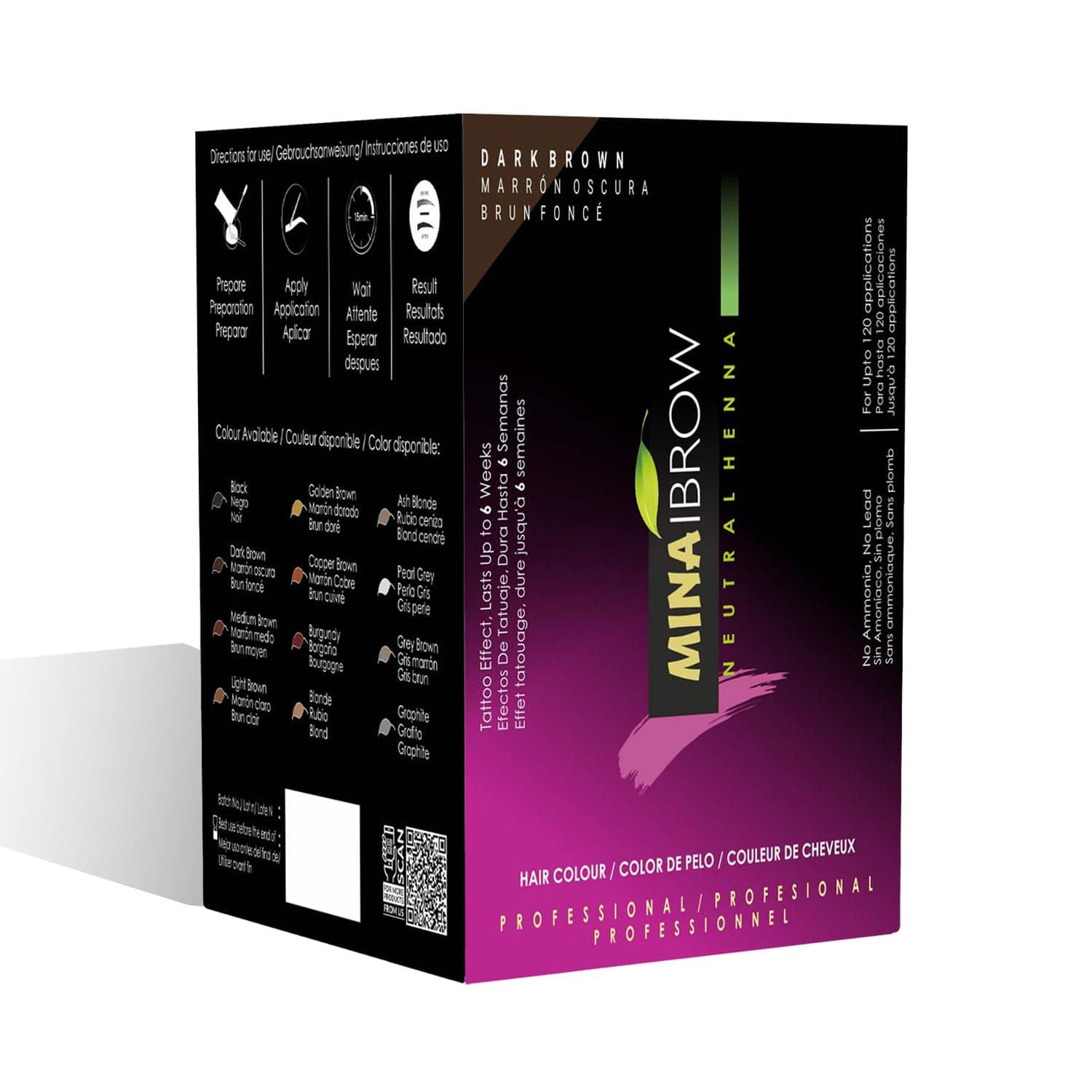 Mina ibrow Hair Color Refill Pack Dark Brown|Natural Professional Spot coloring Hair Tinting Powder, Water and Smudge Proof, Organic Hair Coloring Kit Providing Vibrant, Long-lasting Color Result