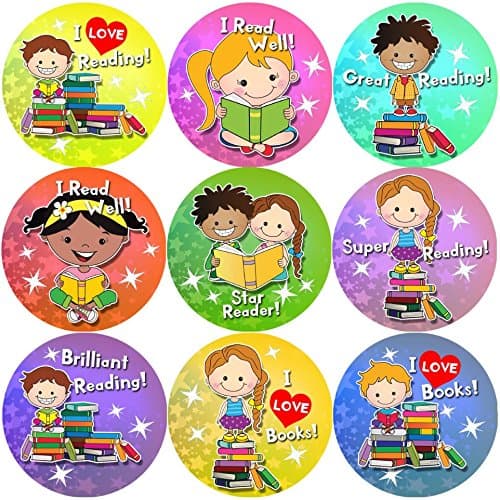 144 Reading Awards 30 mm Reward Stickers for School Teachers, Parents, Nursery
