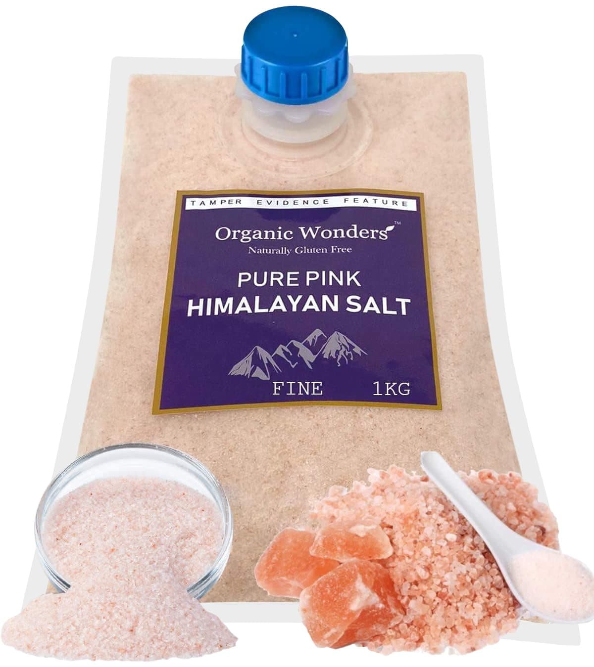 Pure Pink Himalayan Salt (Fine) 1kg | 84+ Essential Trace Minerals | PREMIUM UNREFINED | 100% NATURAL | GLUTEN FREE | VEGAN | VEGETARIAN by Organic Wonders®