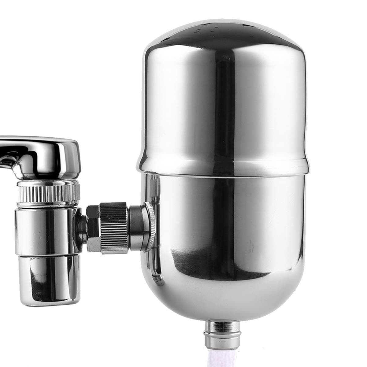 Faucet Water Filter Stainless-Steel Reduce Chlorine High Water Flow, Water Purifier with Ultra Adsorptive Material, Water Filters for Faucets-Fits Standard Faucets