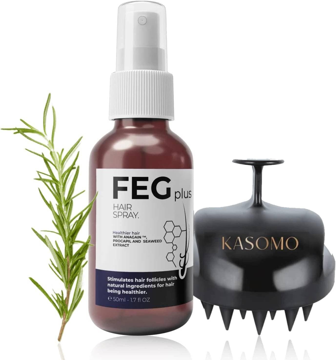 FEGPLUS Hair Growth Serum with Bonus Scalp Massager, Hair & Beard Growth Trea...